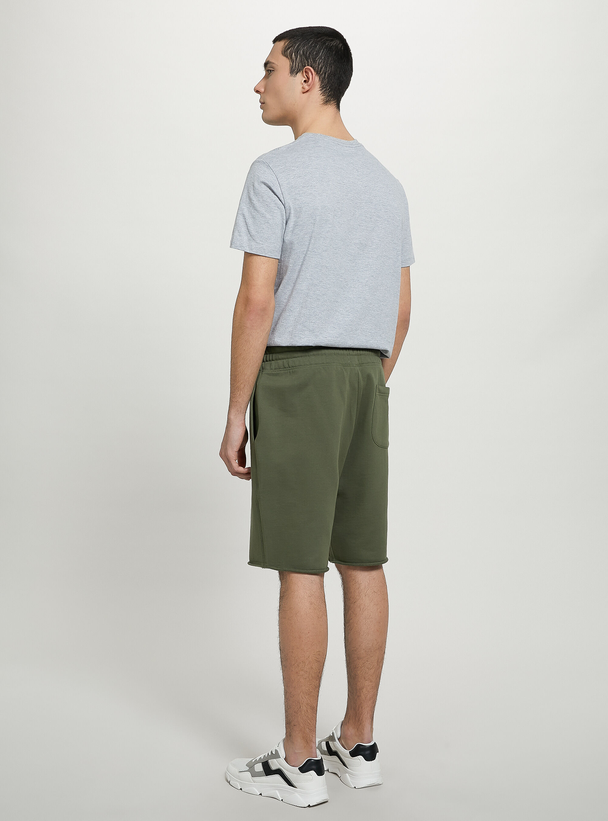 Bermudas jogger de algod&oacute;n, KY2 KAKY MEDIUM