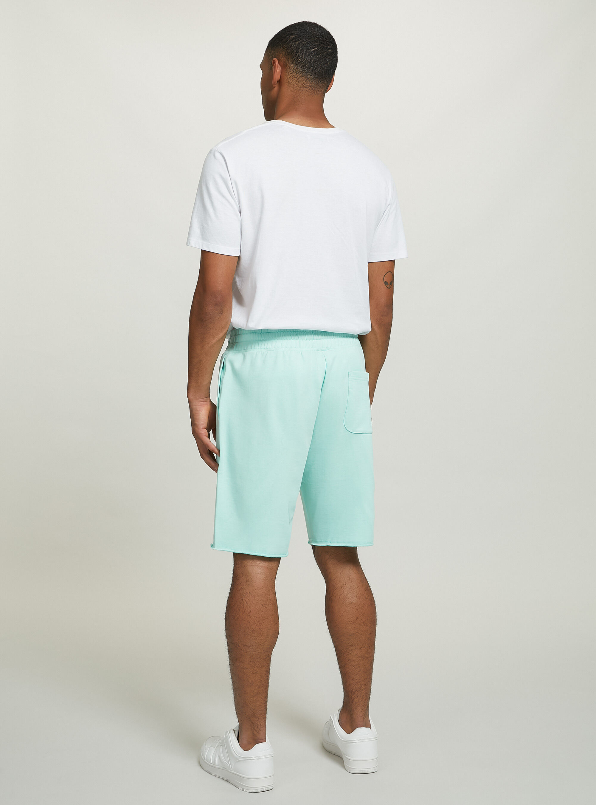 Cotton jogger bermuda shorts, GN3 GREEN LIGHT