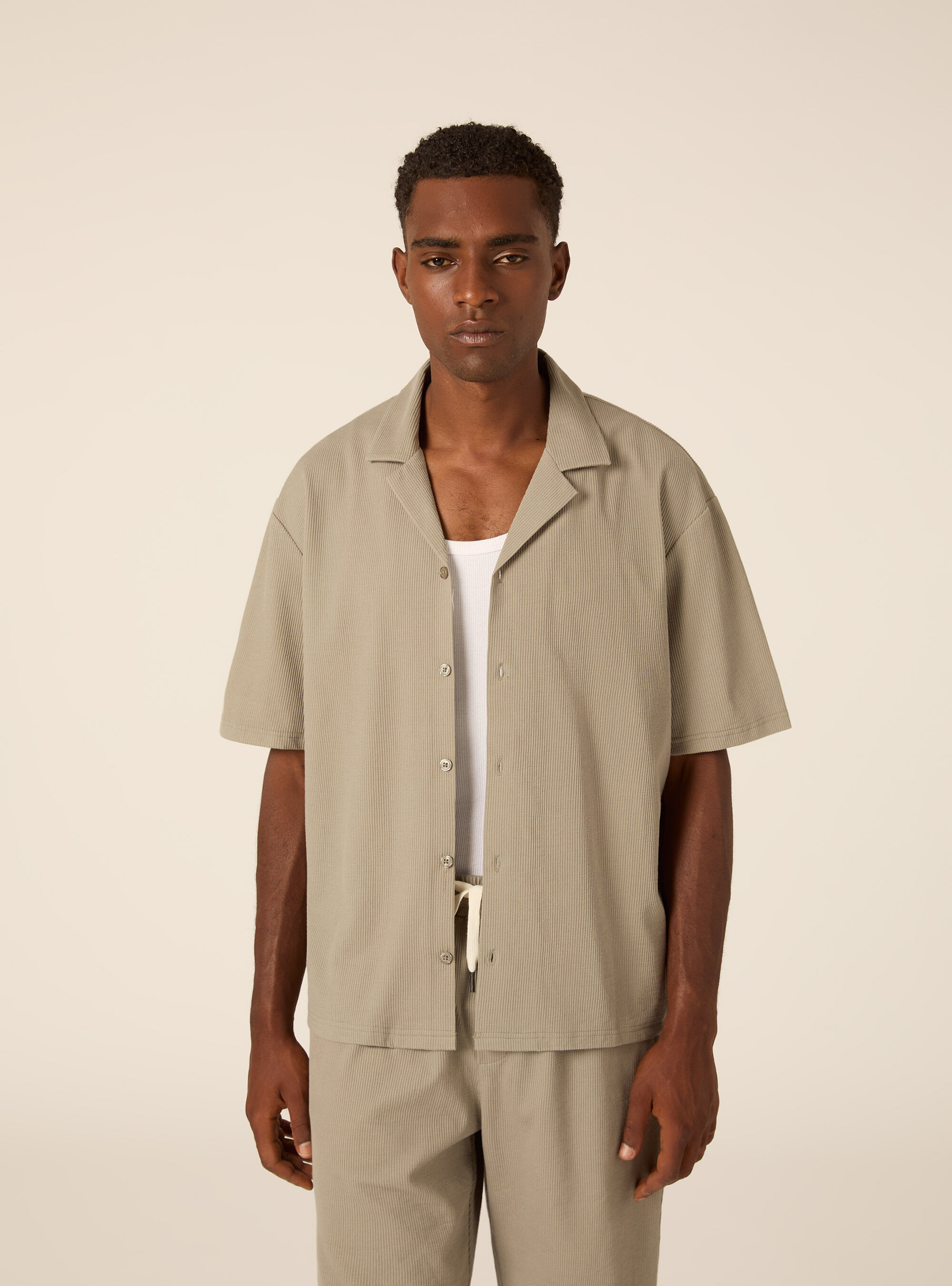 Knit Regular Fit Bowling Shirt, SG3 SAGE LIGHT