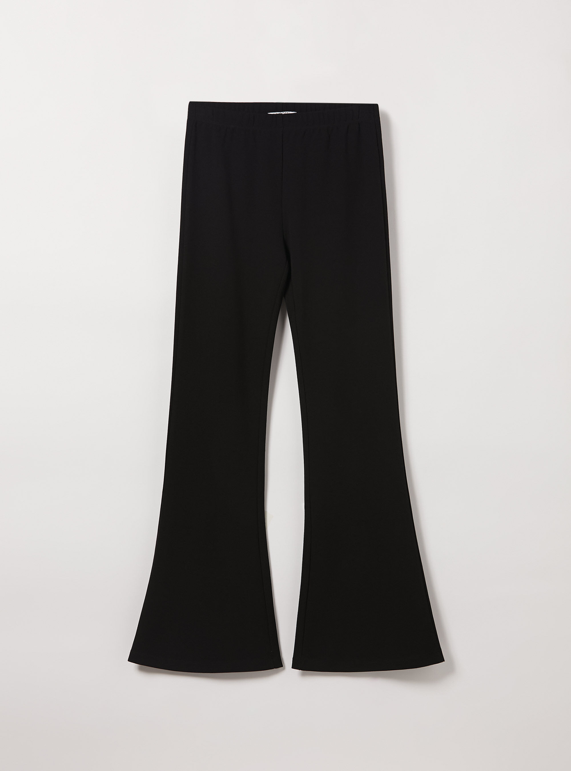 Flare trousers with elasticated waist, BK1 BLACK