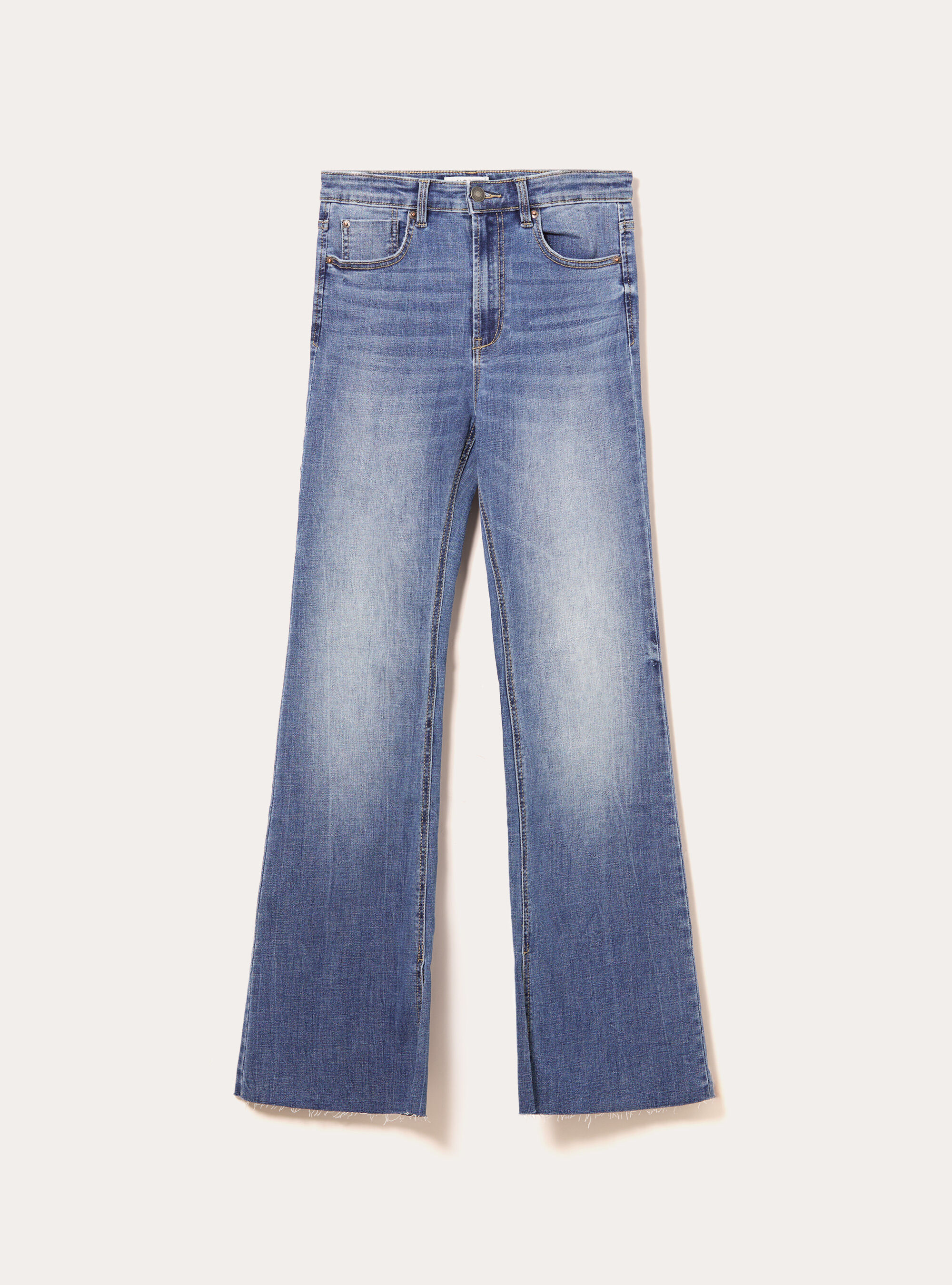High-waisted flare jeans, D006 AZURE