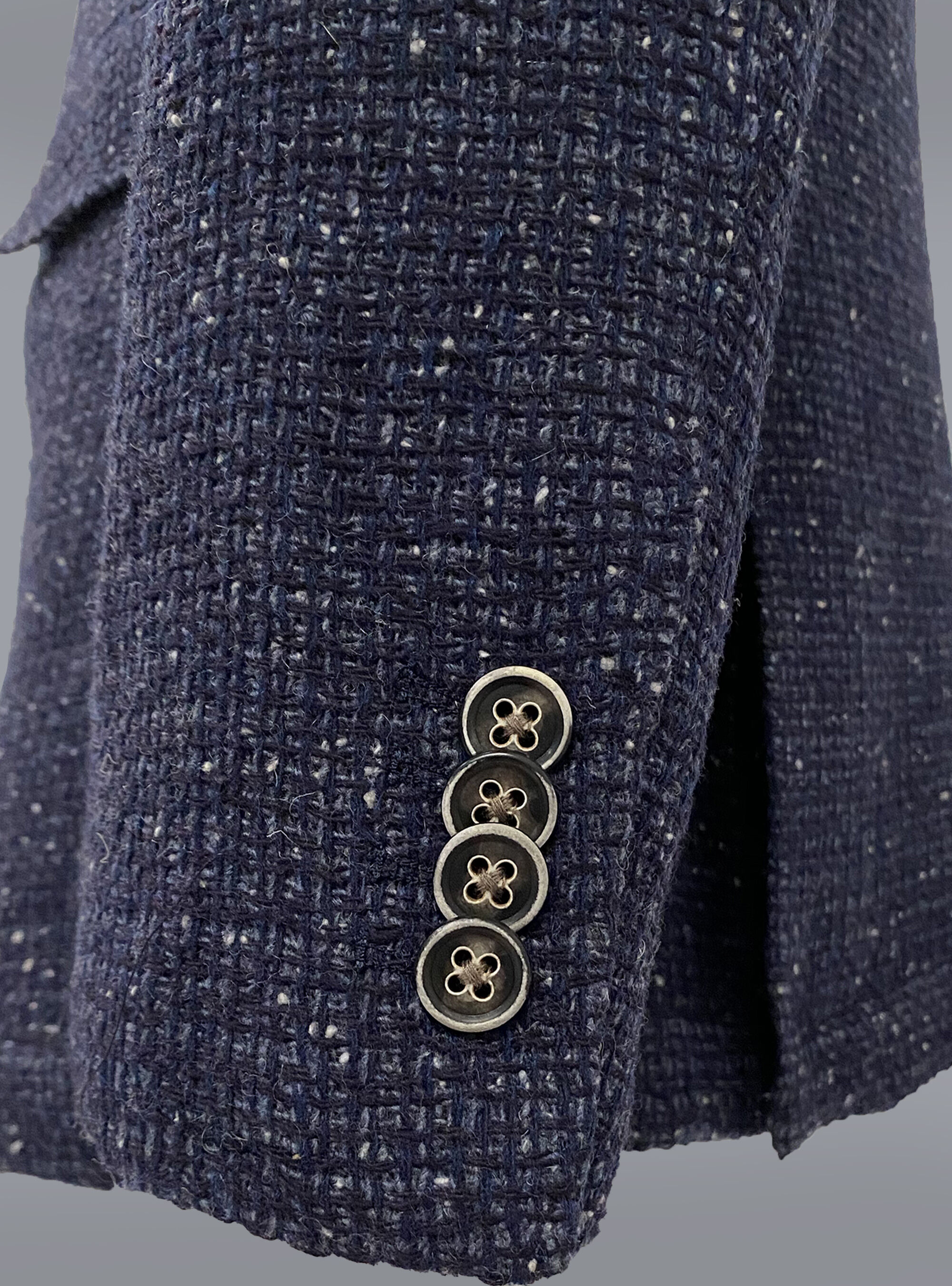 Blazer boucl&eacute; in misto lana, C0204 BLUE