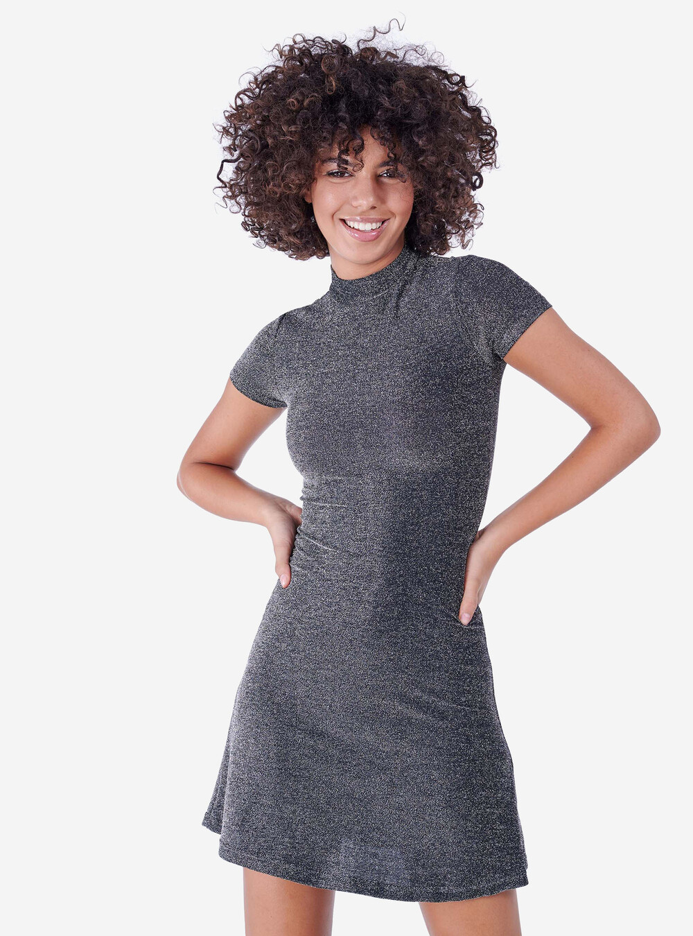 Abito Cocktail Donna A Punti - Stile Audrey Hepburn, Manica Corta, In Poliestere E Cotone - Foto 4