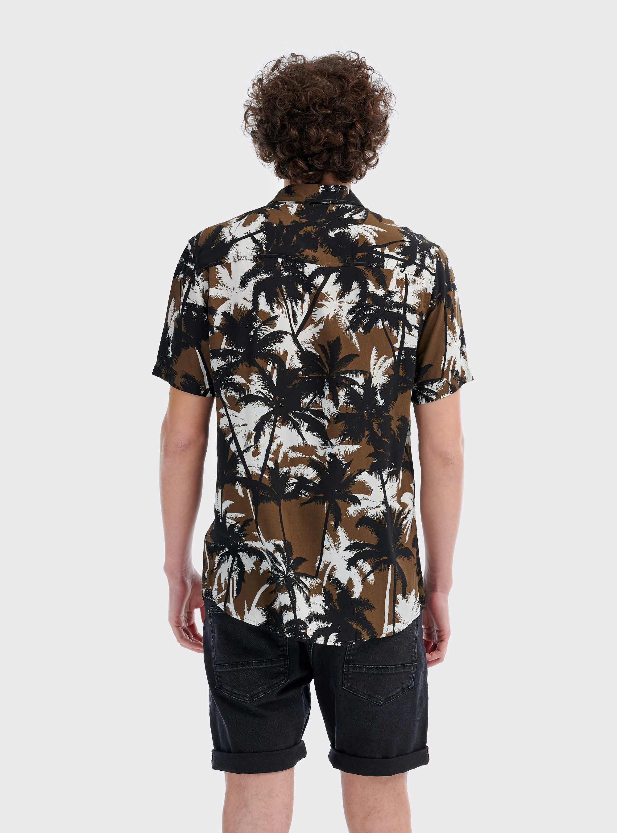 Short sleeves shirt with palm-tree print, PALME