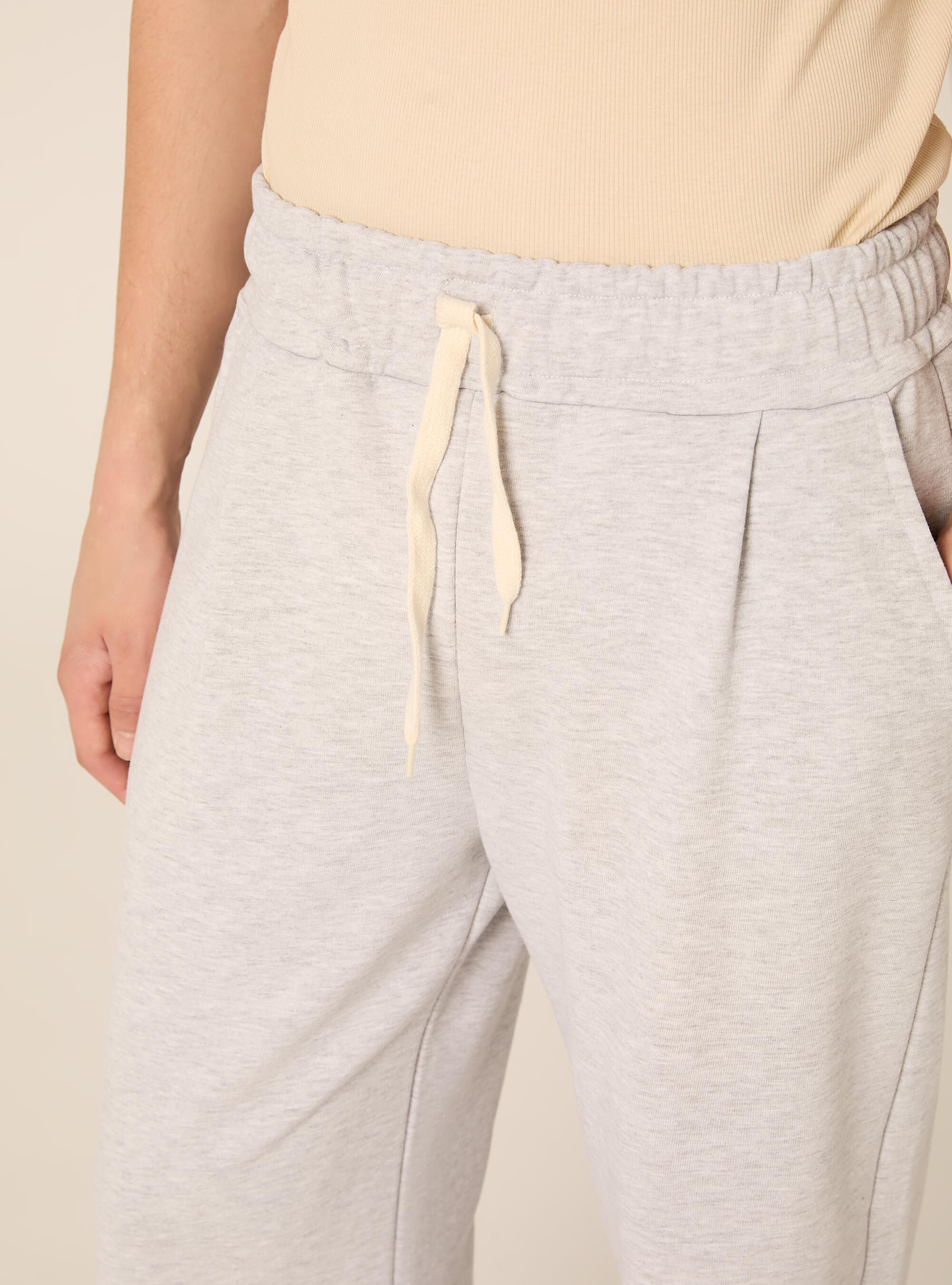 Wide leg jogger pants, MGY3 GREY MEL LIGHT