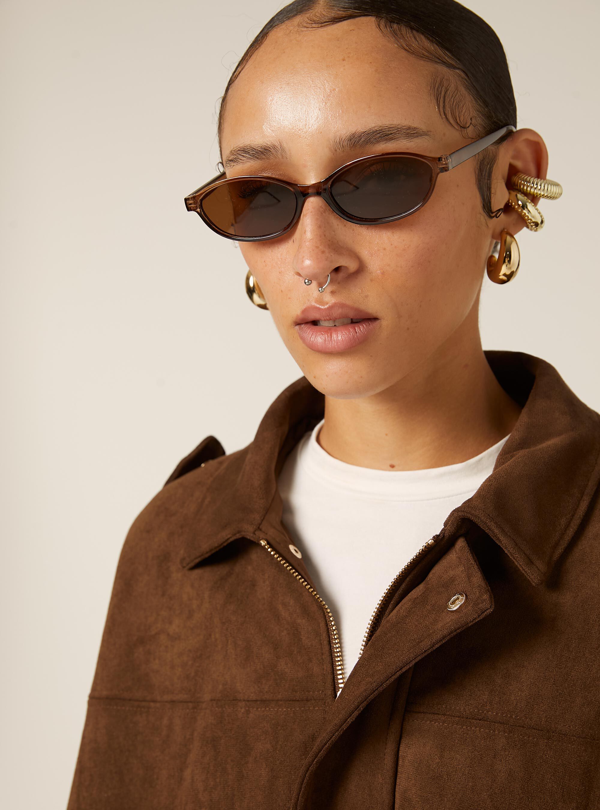 Giacca bomber effetto scamosciato, BR2 BROWN MEDIUM