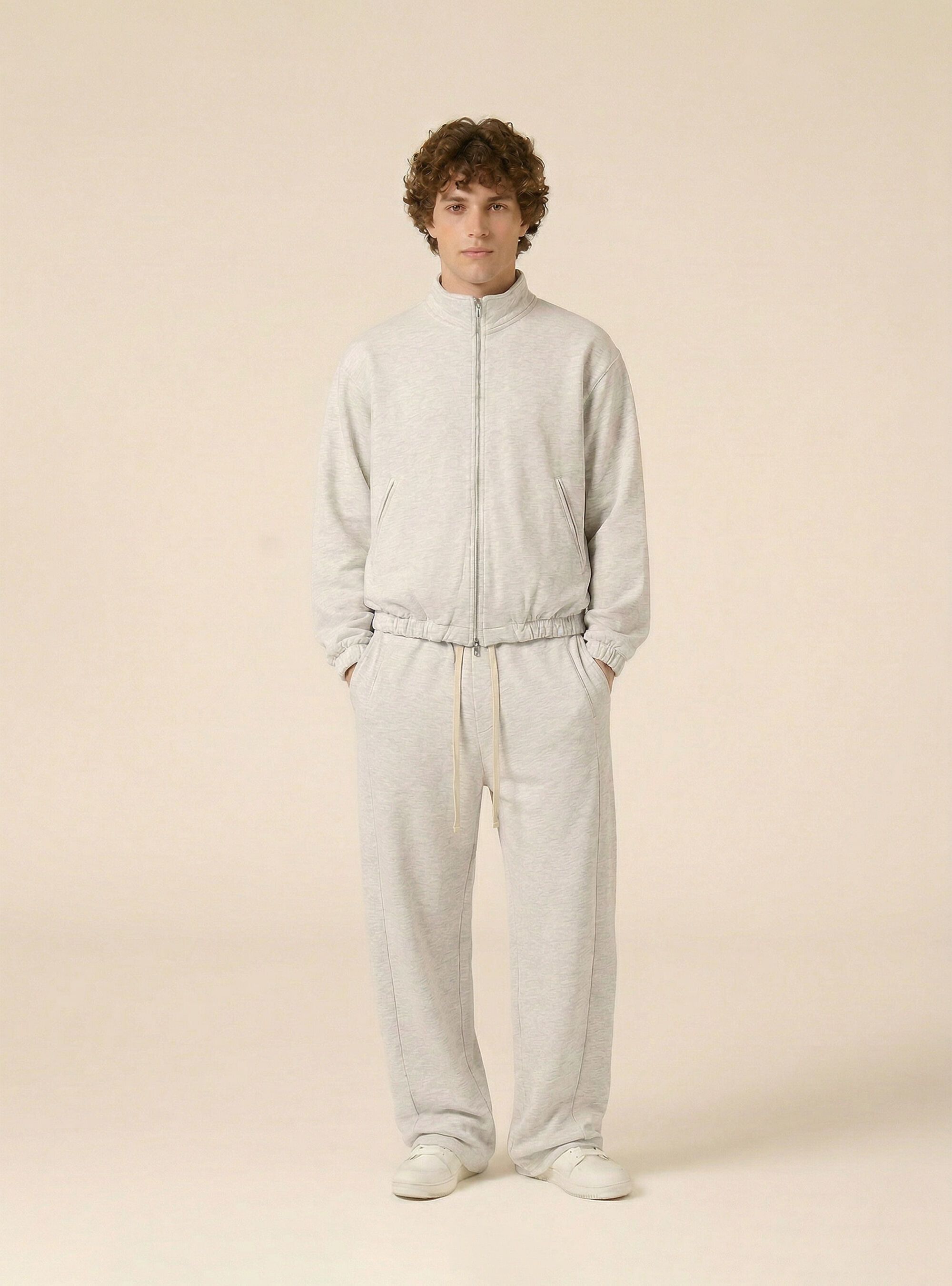 Cardigan in felpa mezzo collo