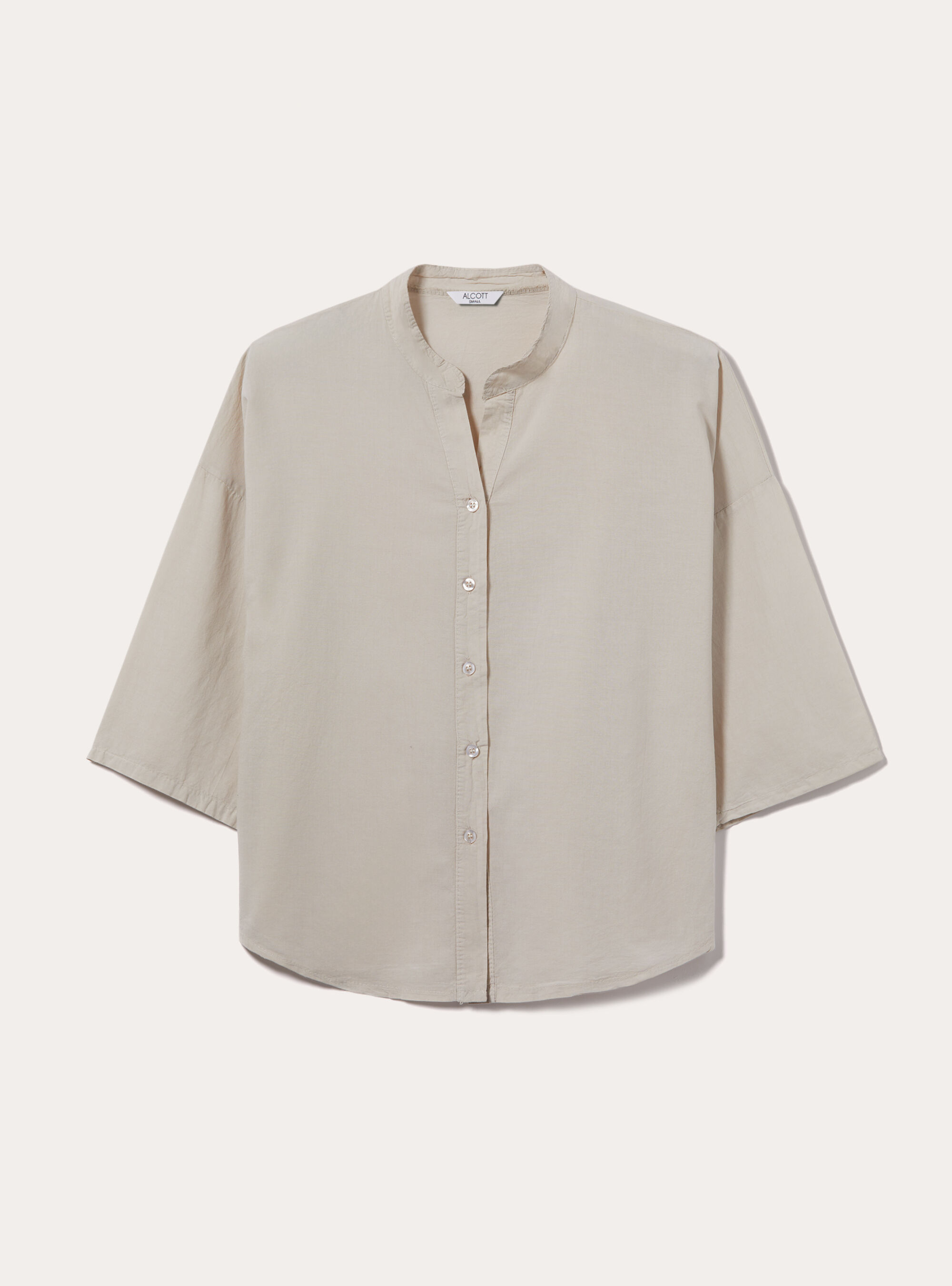 Cotton shirt with knot, SA3 SAND LIGHT
