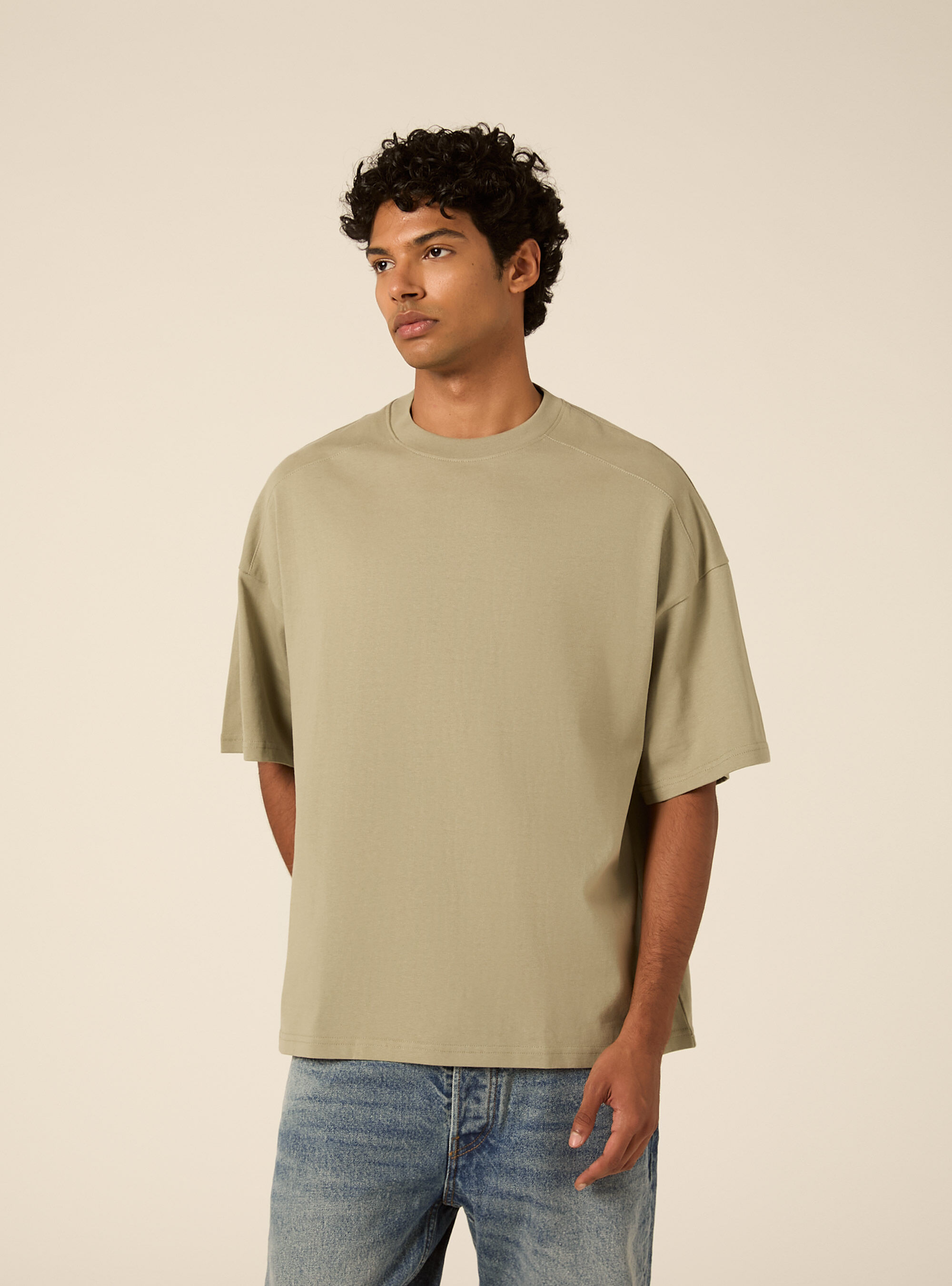 T-shirt coupe boxy &agrave; manches courtes et &eacute;paules tombantes, KY3 KAKY LIGHT