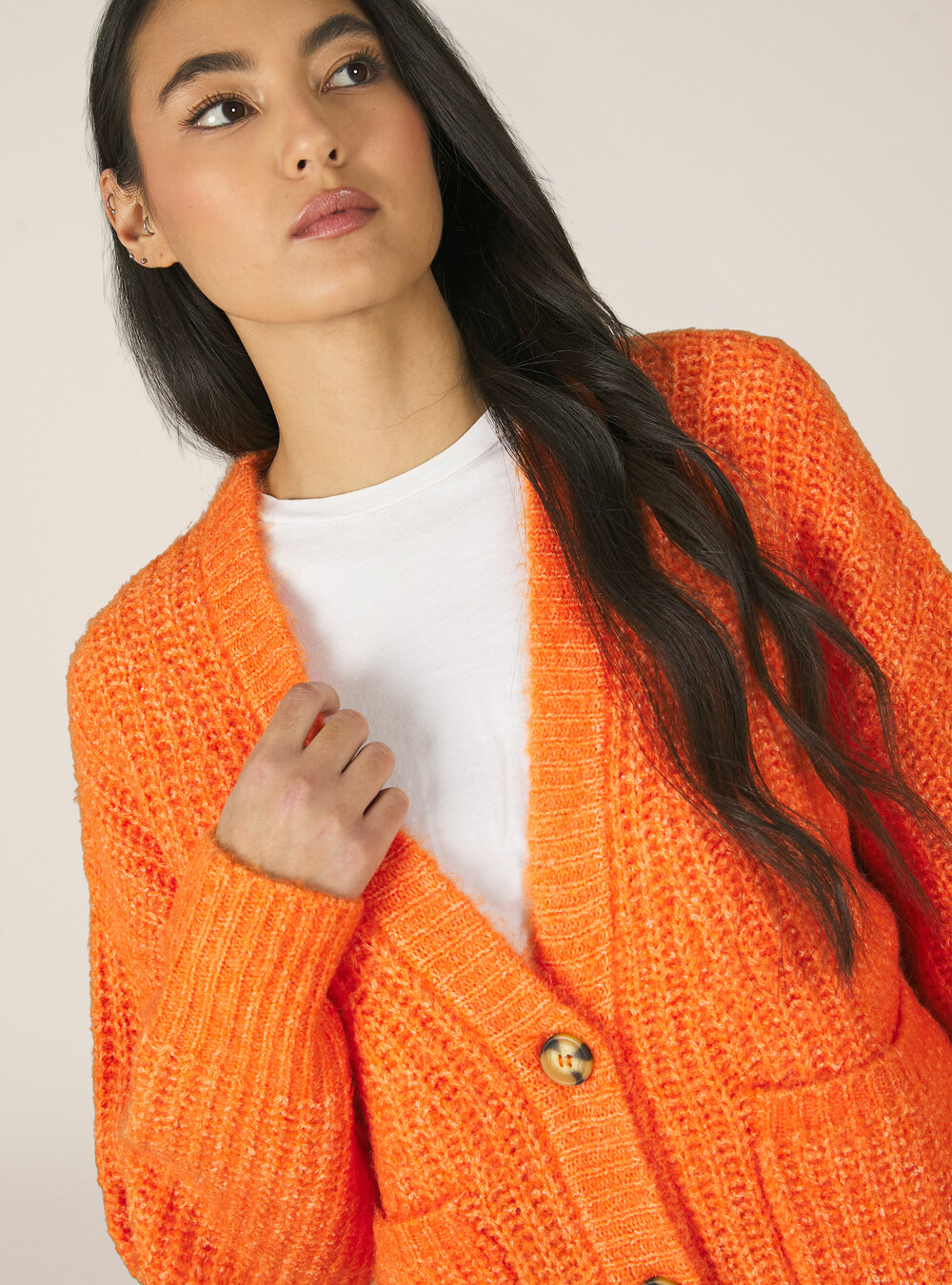 Pullover cardigan a costa inglese