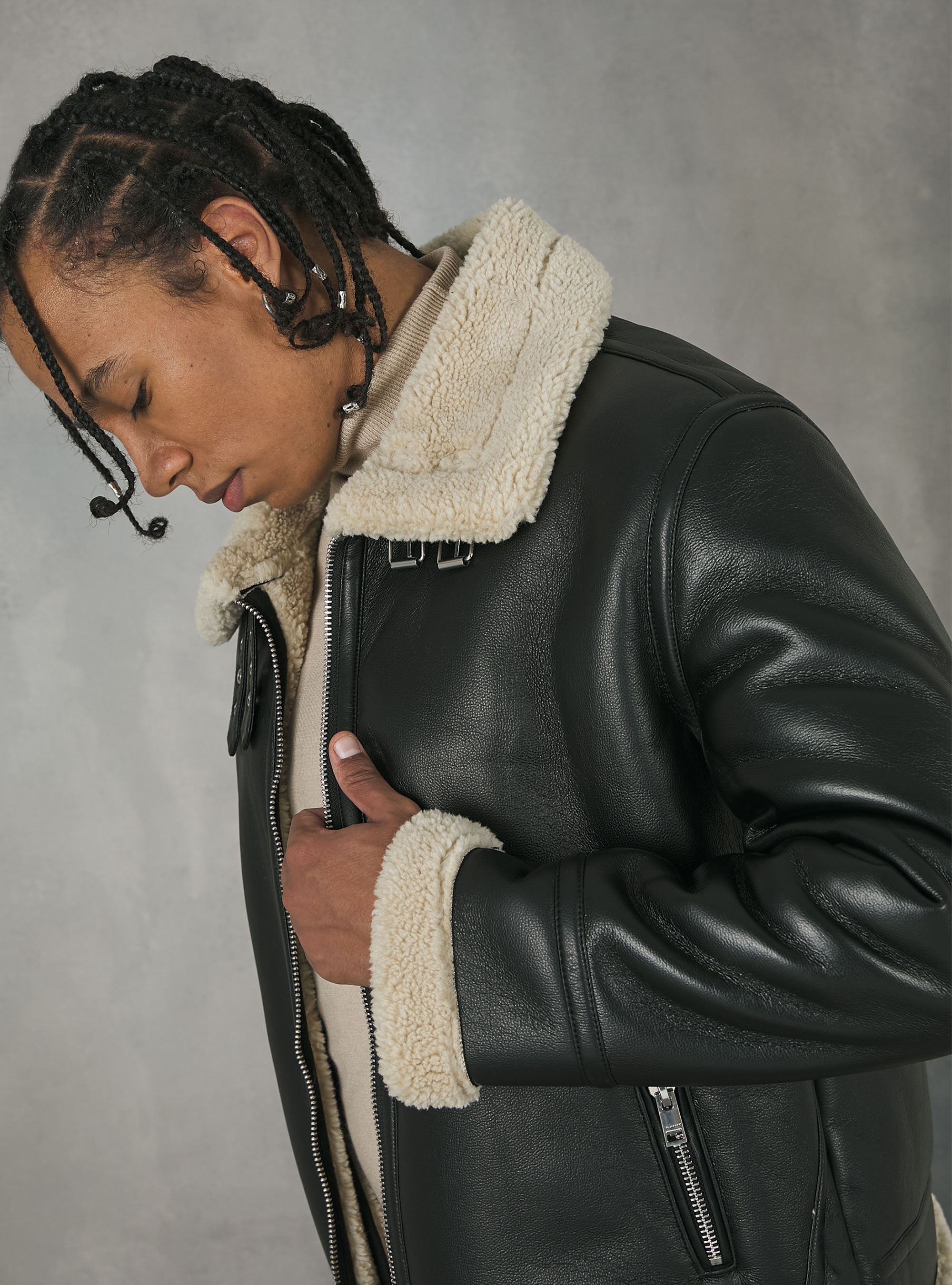 Leather sheepskin coat shop