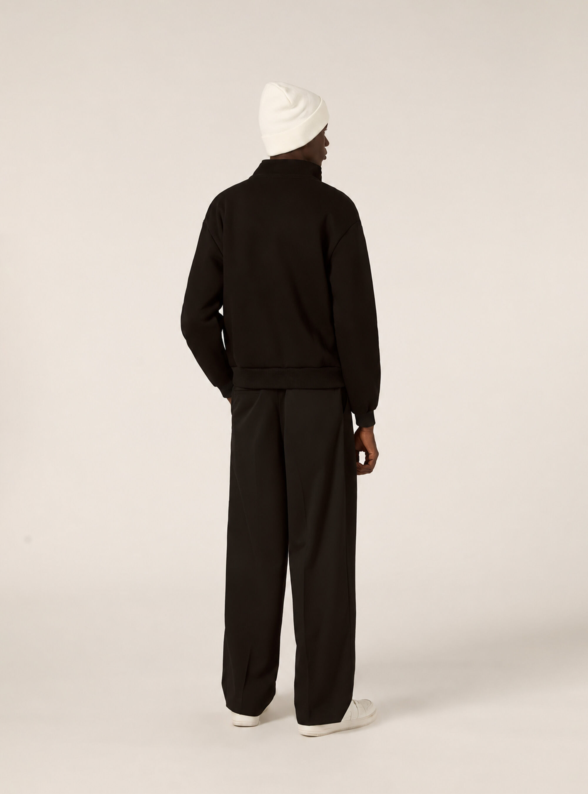 Cardigan con cerniera mezzocollo, BK1 BLACK