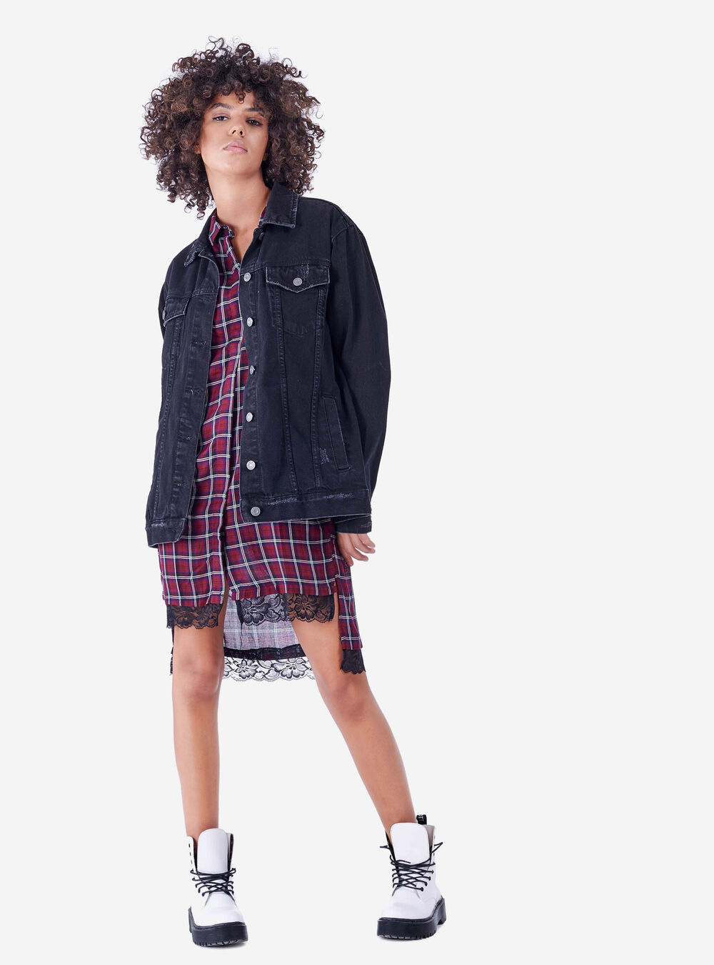 Vestito A Quadri Con Pizzo Alcott Cf1642do