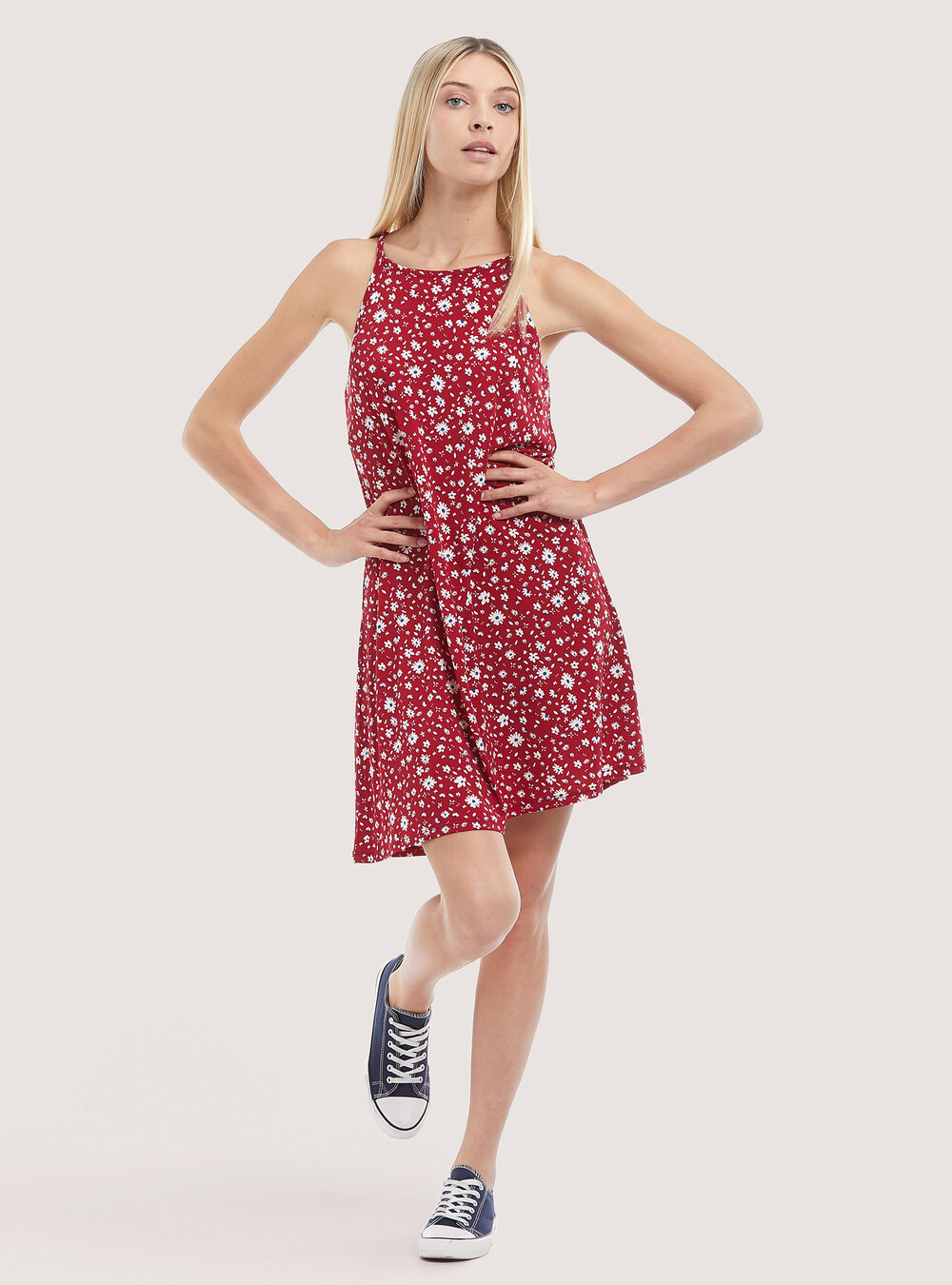 Vestito smanicato a fiori - Main Image