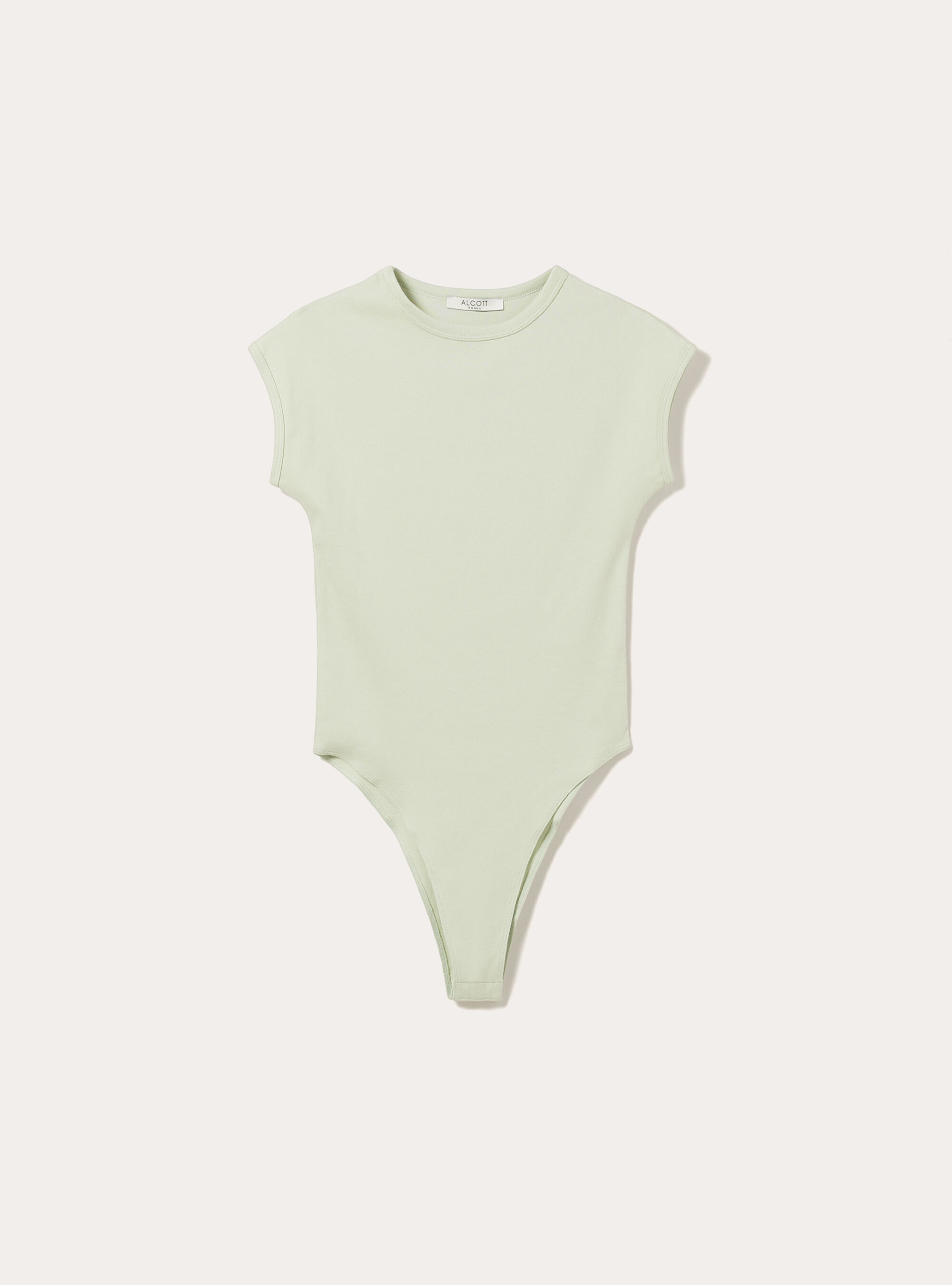 Body aus gerippter Stretch-Baumwolle, SG3 SAGE LIGHT