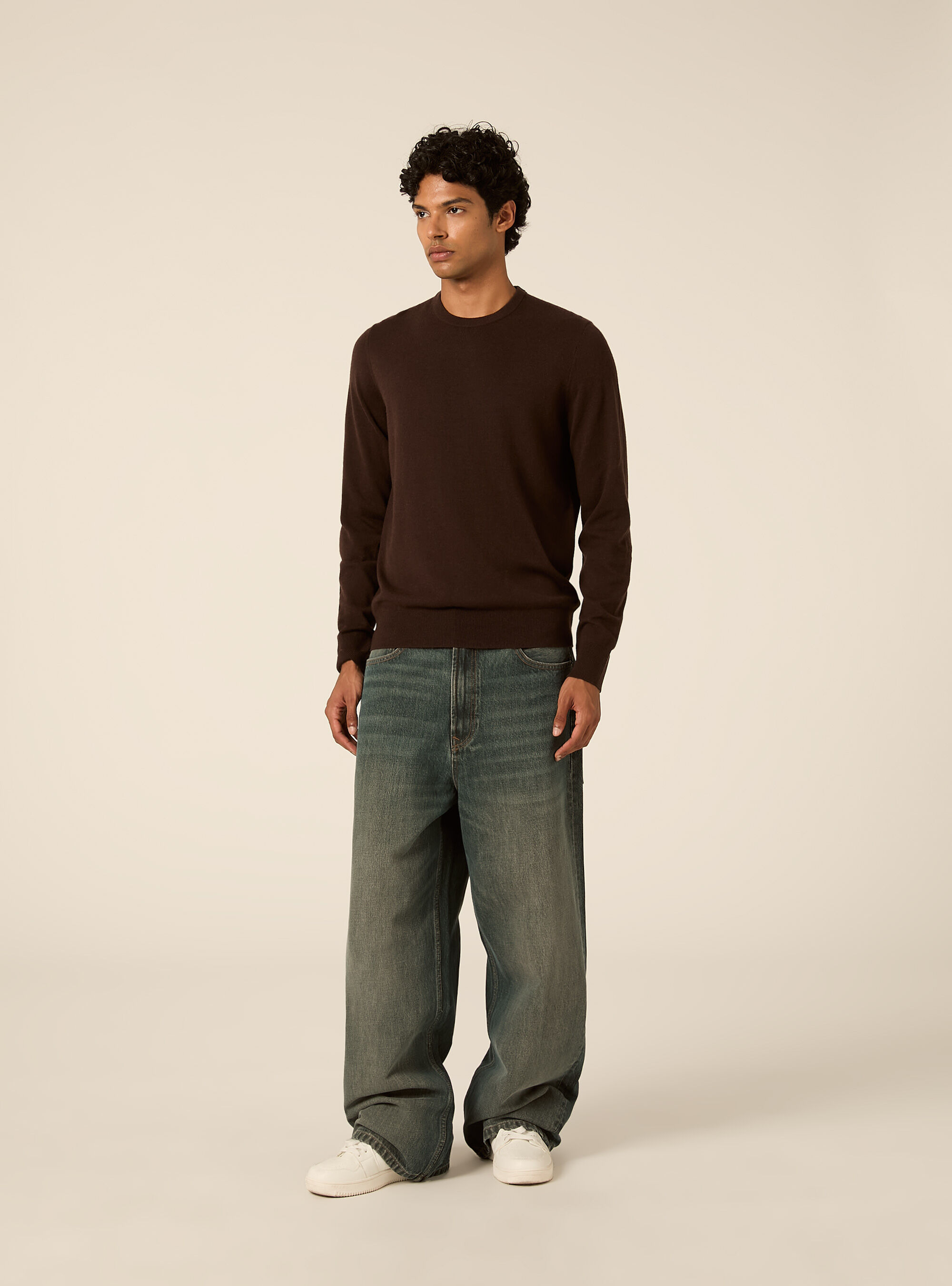 Girocollo in maglia in lana poliammide cashmere