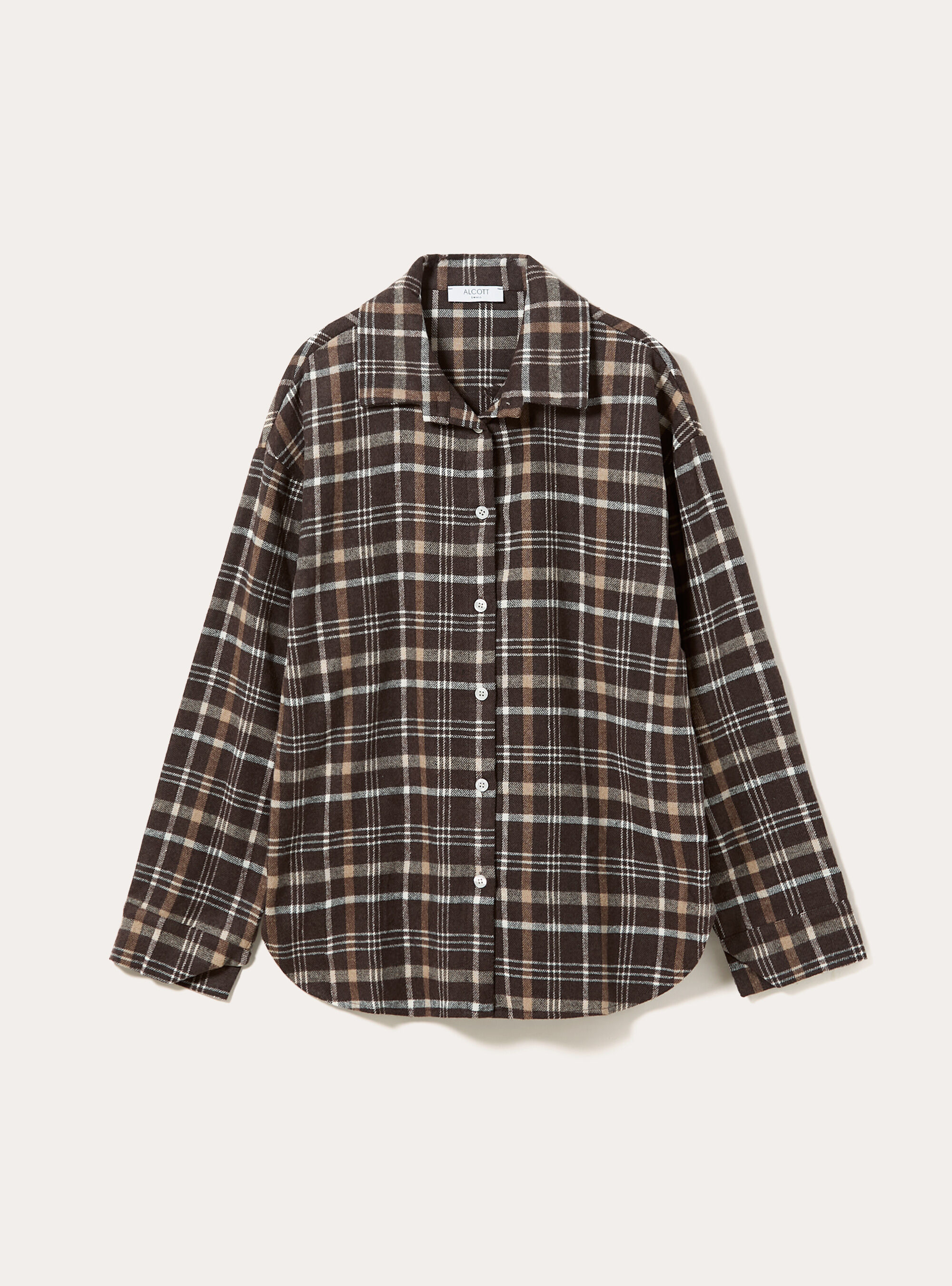 Checkered shirt jacket, CHECK BROWN DARK