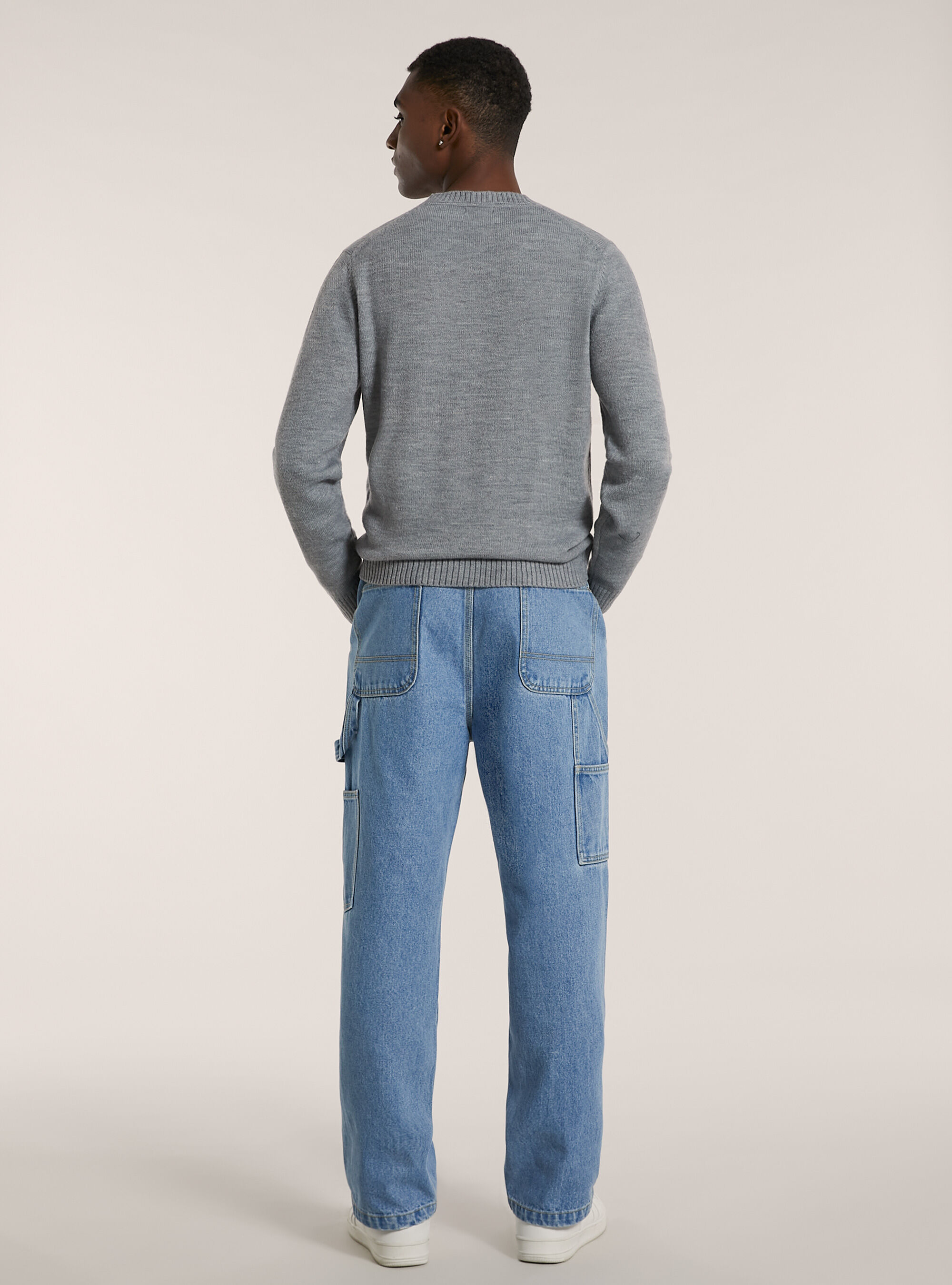 Cashmere like crew-neck pullover, MGY3 GREY MEL LIGHT