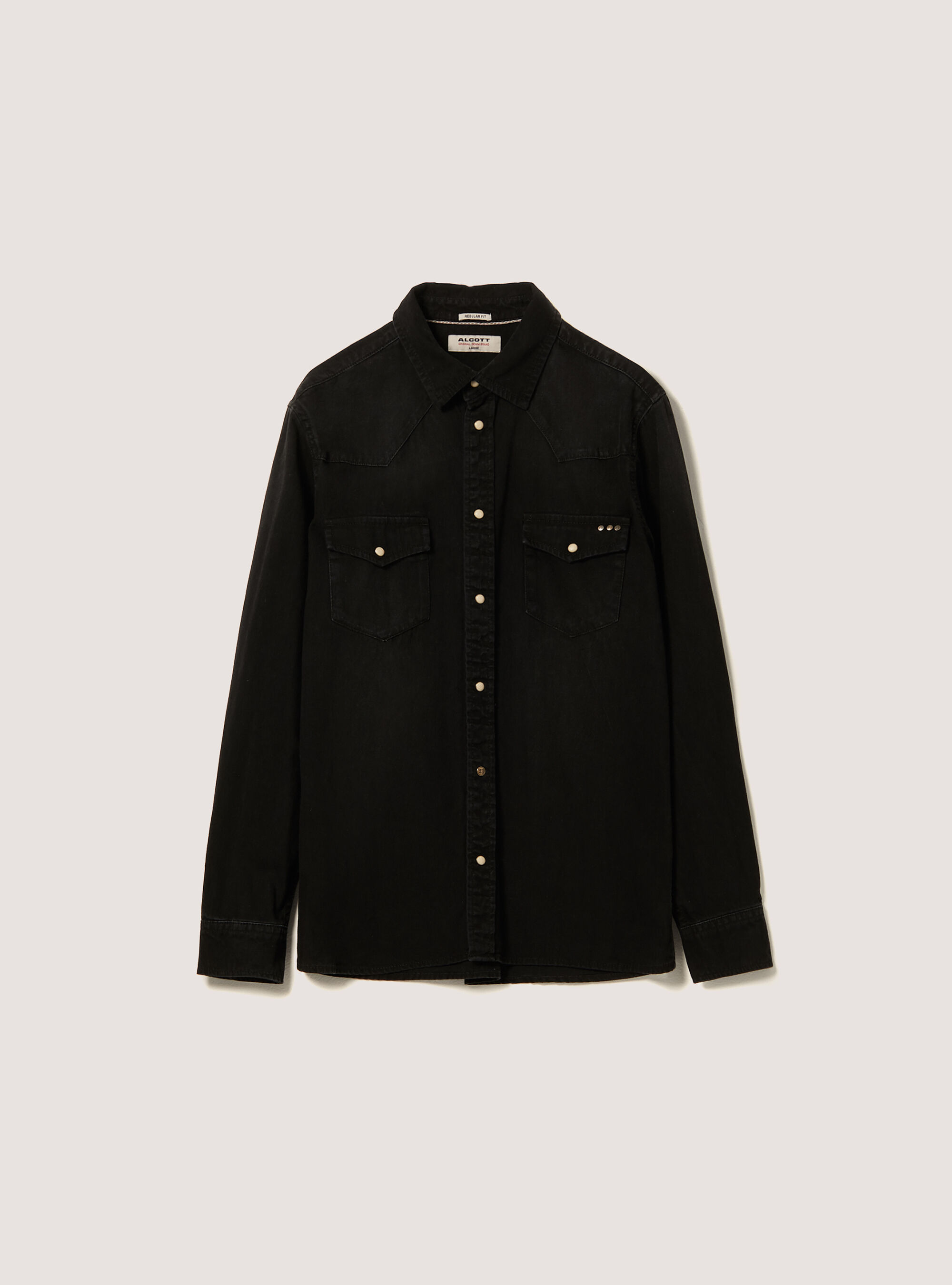 Camicia in denim, D000 BLACK