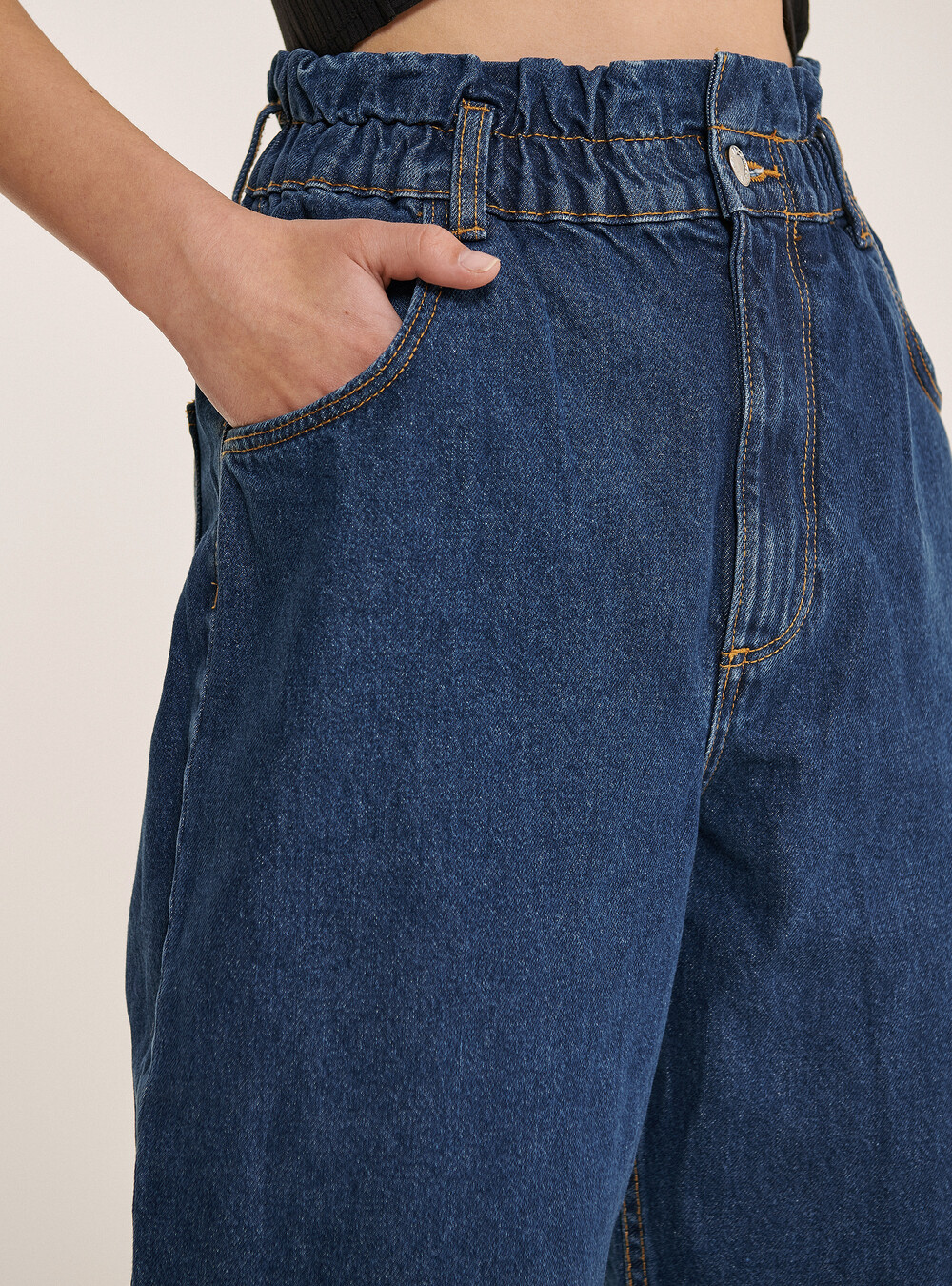 Elastic Waistband High Waisted Elastic Jeans Vintage Chic Small