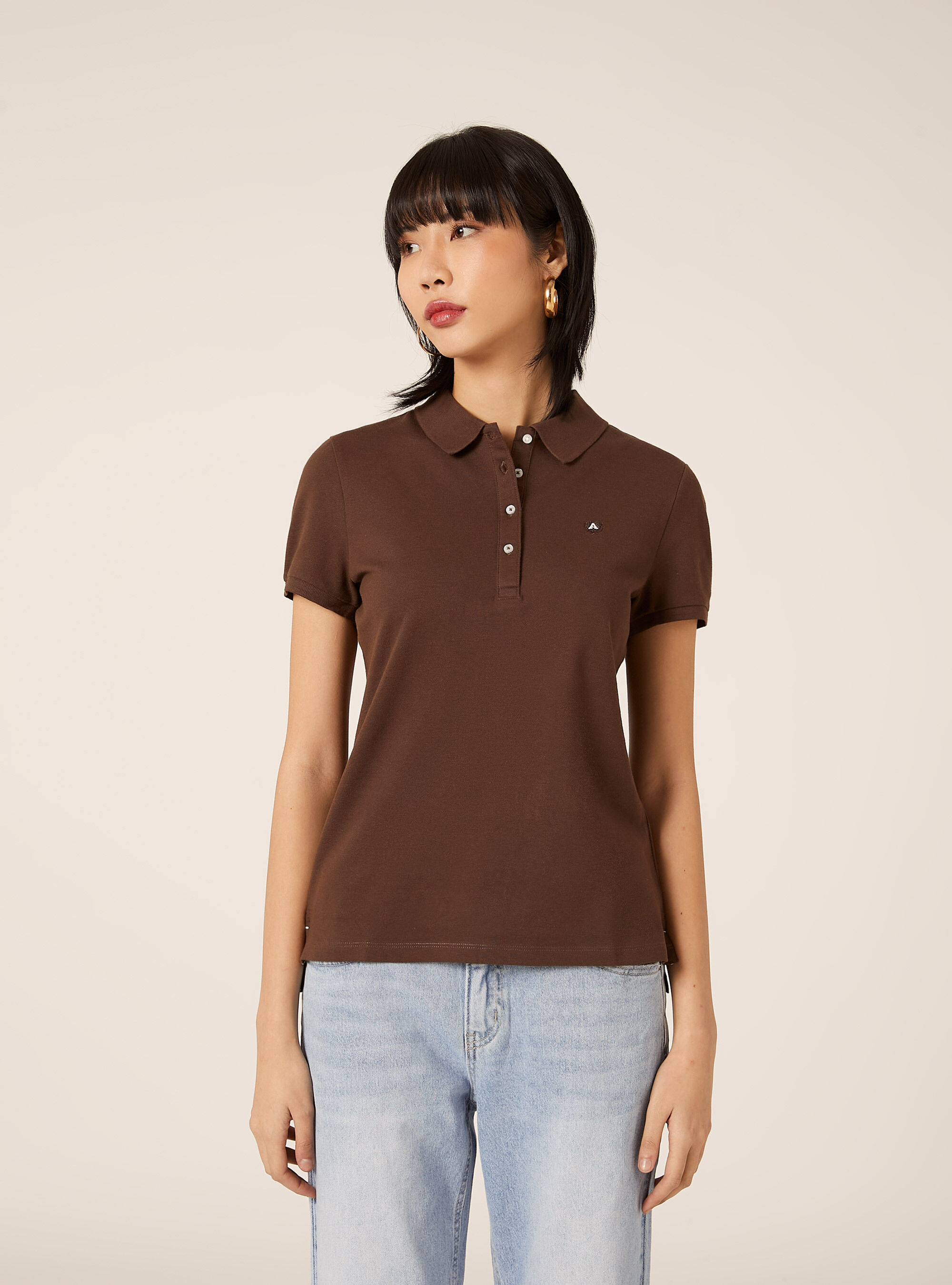 Polo Slim Fit avec Logo Brod&eacute;