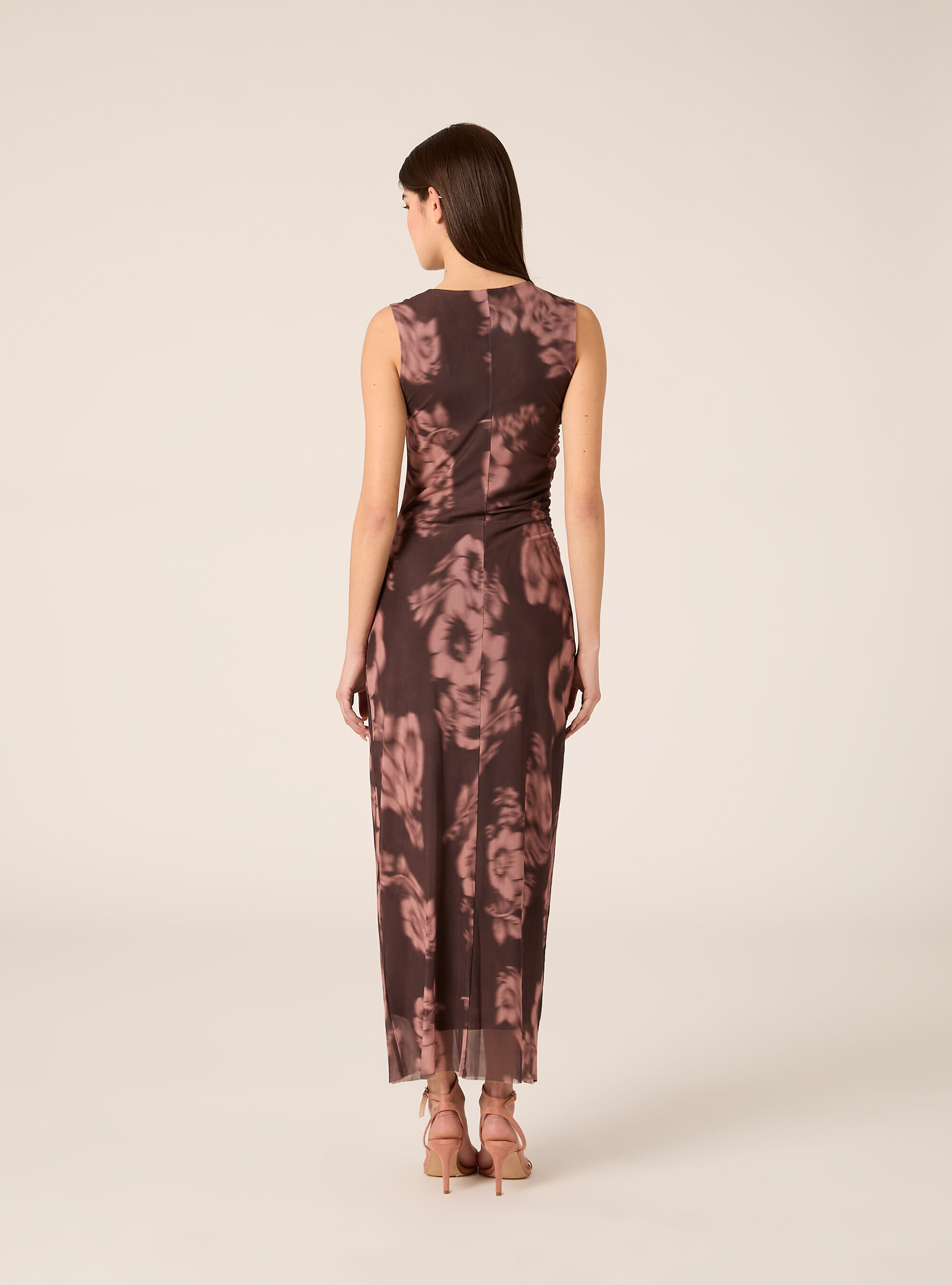 Midi dress in tulle, BR2 BROWN MEDIUM