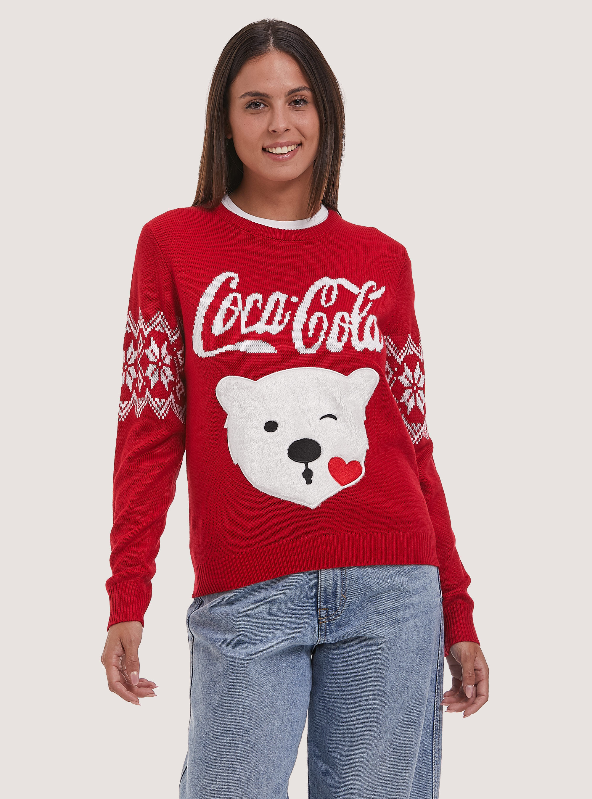 Coca cola new arrivals christmas jumper womens