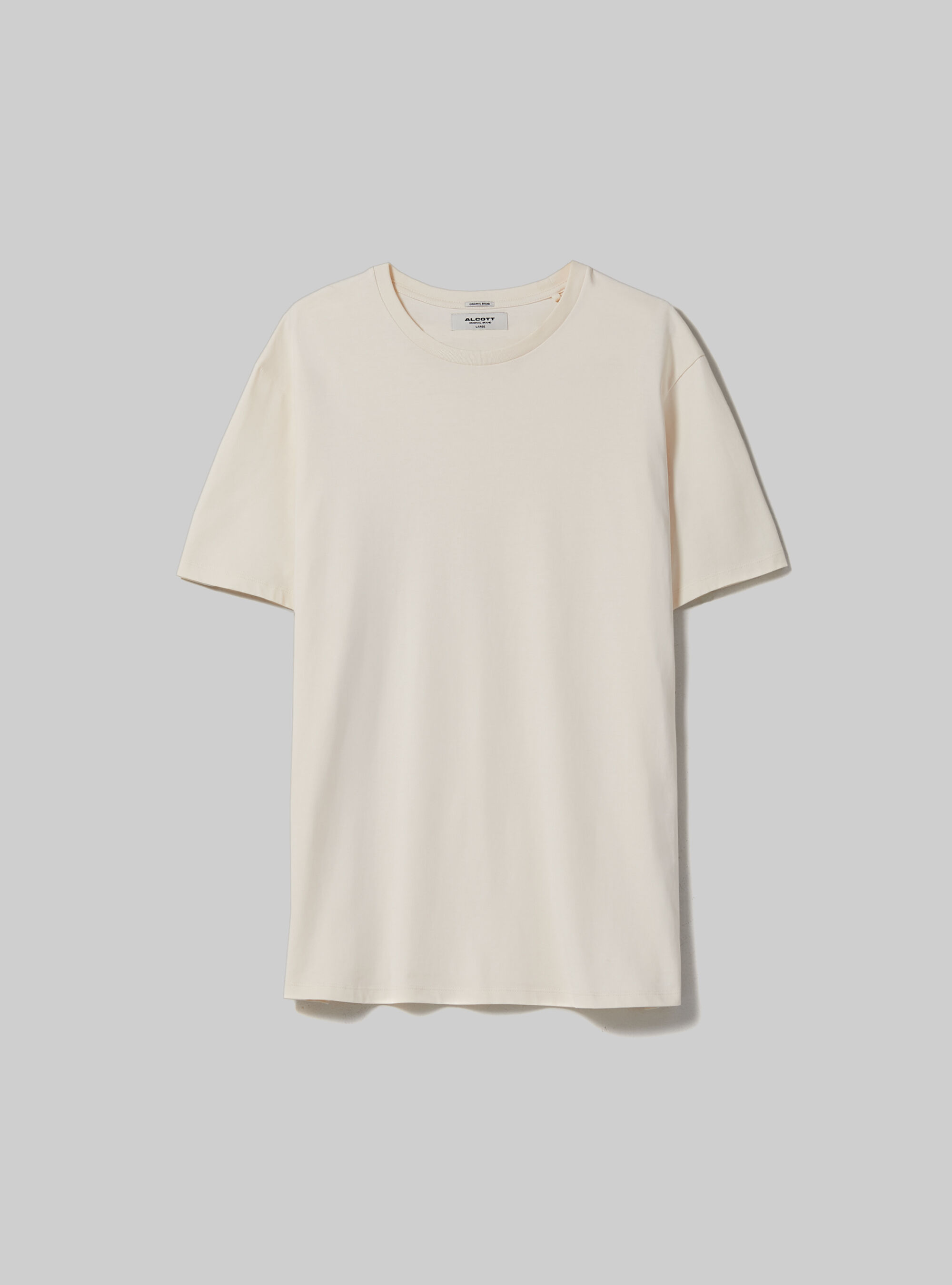 Camiseta de algod&oacute;n con cuello redondo, SA3 SAND LIGHT