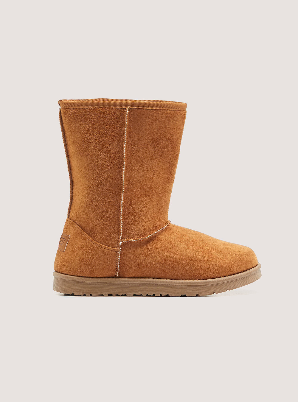 Suede ankle boots with faux fur inside