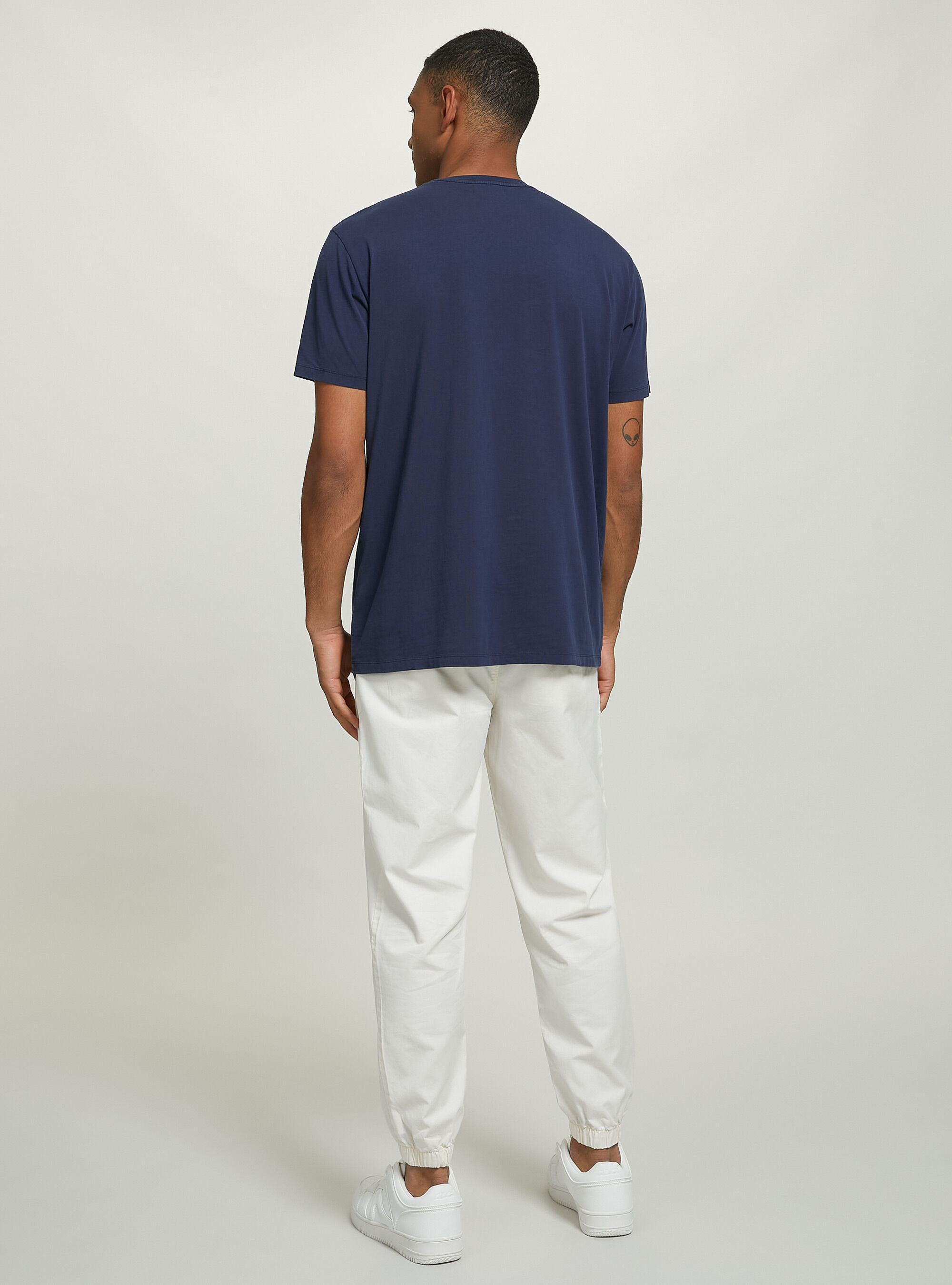 Twill-Chinos mit elastischem Bund, WH2 WHITE