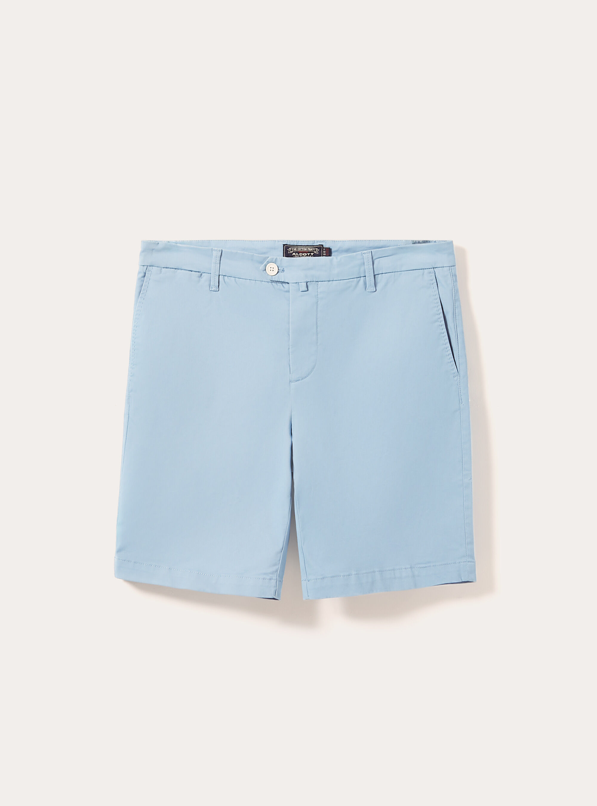 Bermudas de algod&oacute;n de sarga el&aacute;stica, AZ2 AZURE MEDIUM