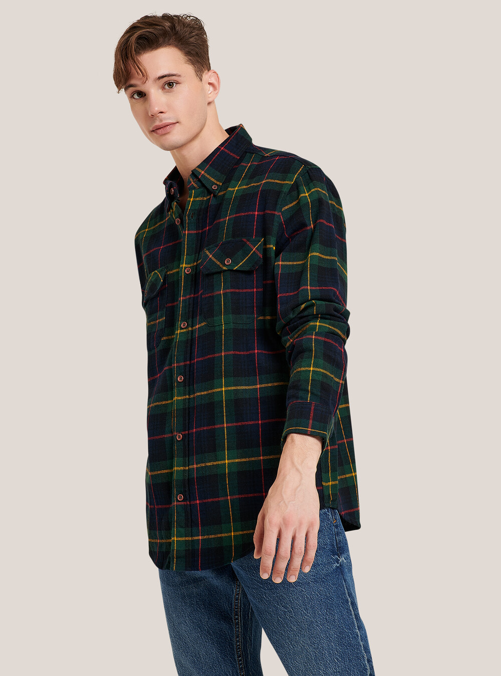 Camicia a quadri in flanella - Main Image