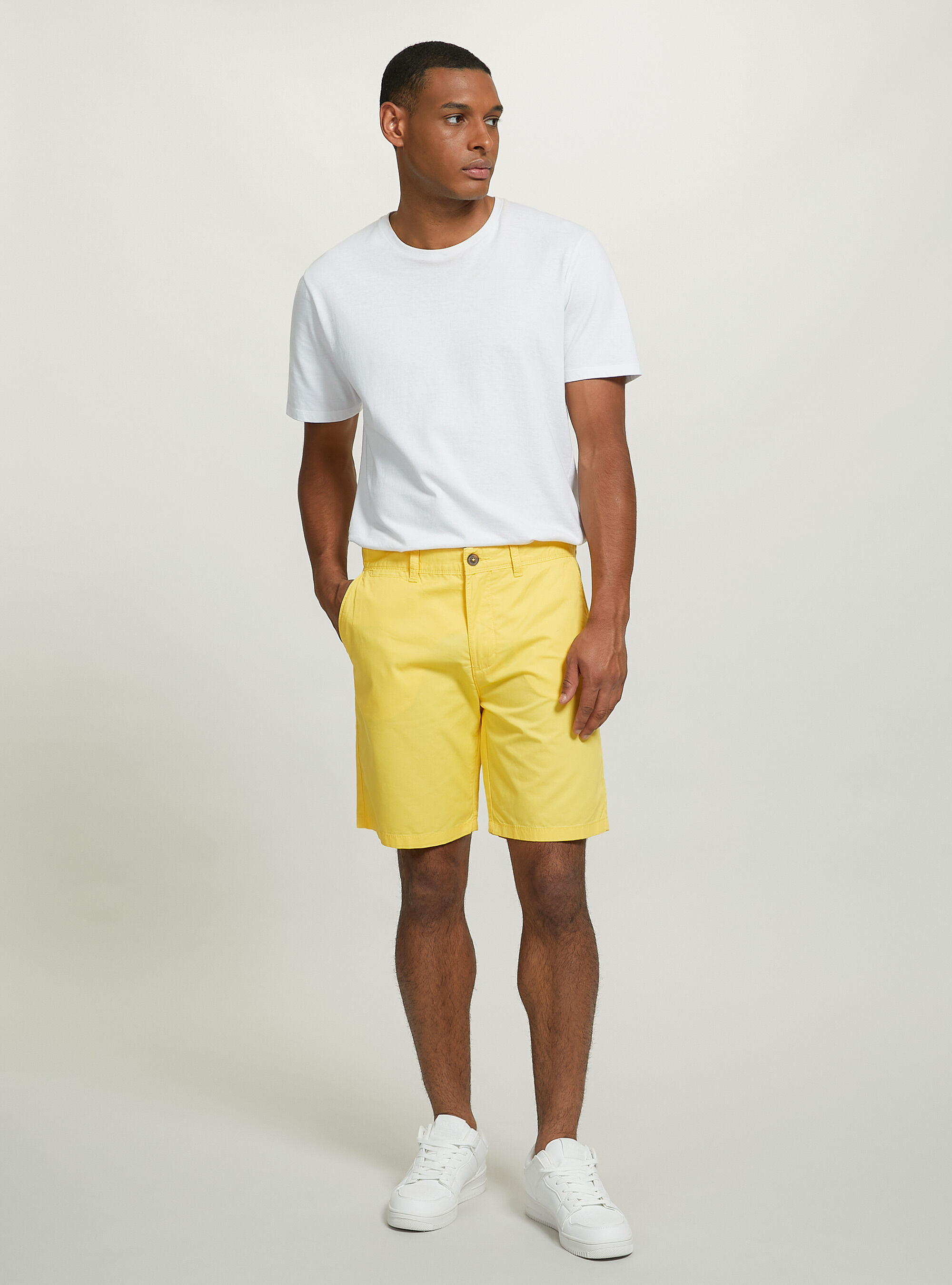 Mens yellow shop cotton shorts