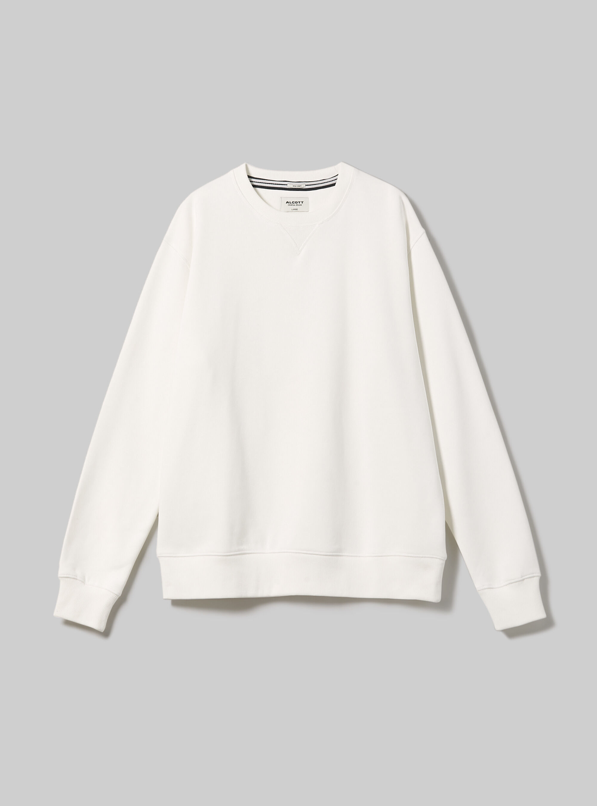 Plain-coloured crew-neck sweatshirt, WH2 WHITE