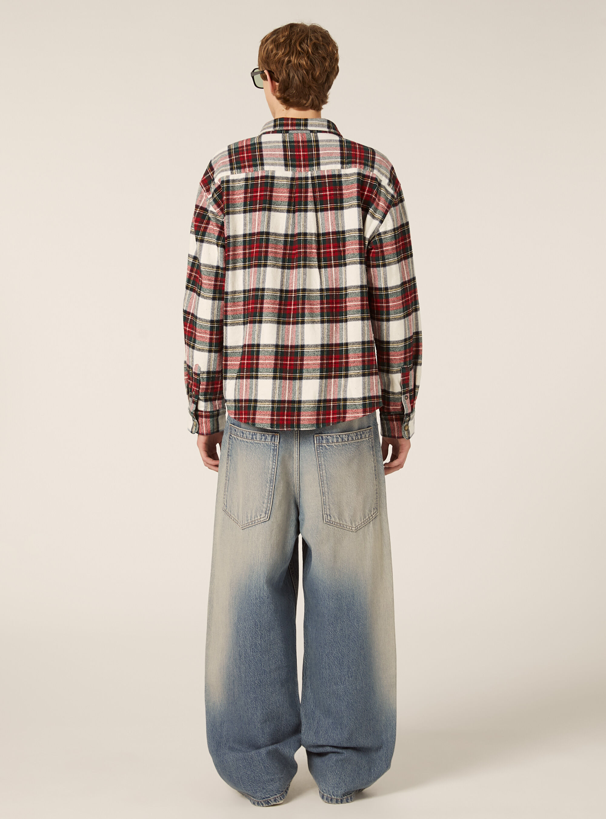 Karierte Hemdjacke aus Flanell, WH1 OFF WHITE