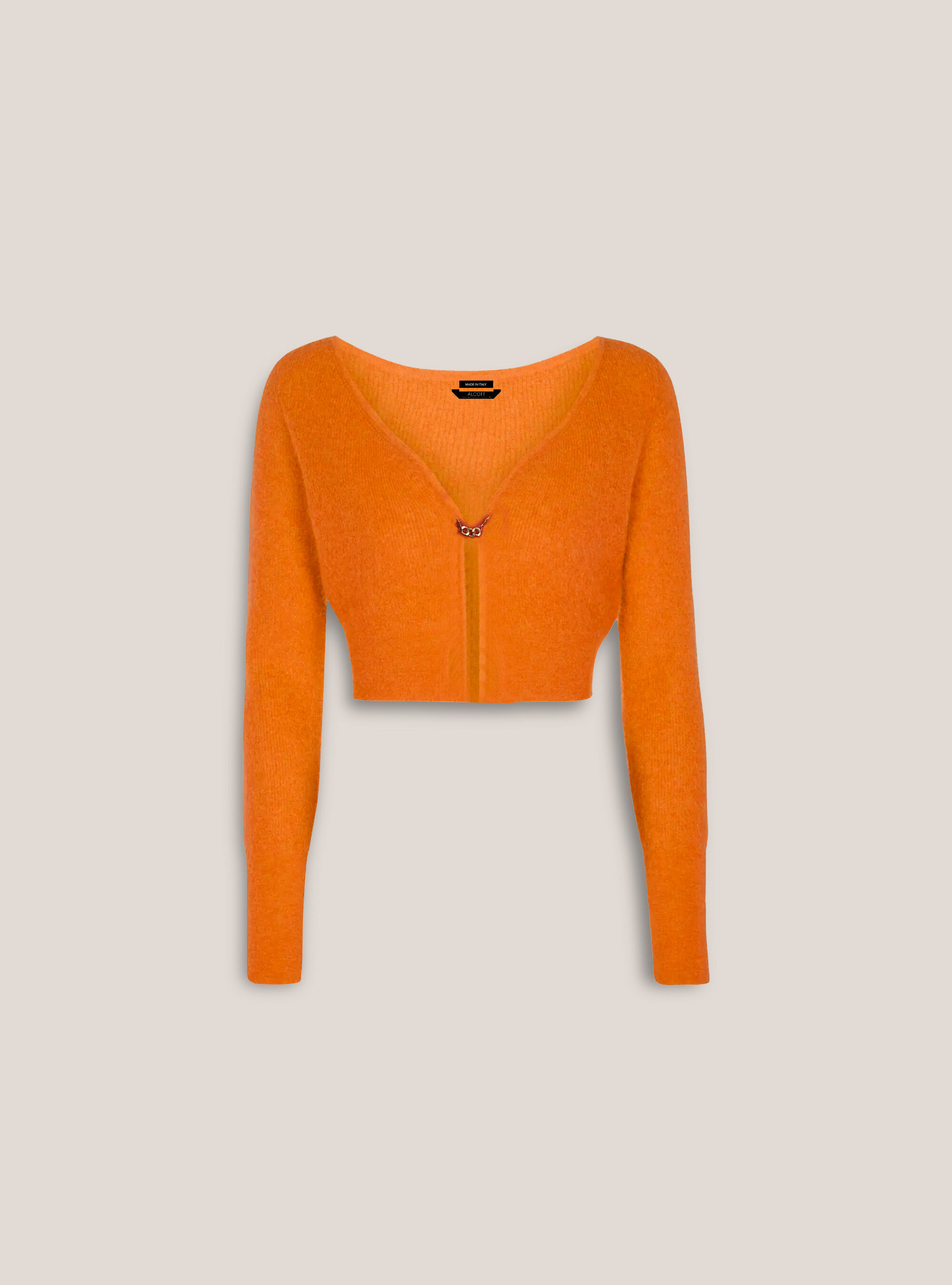 Cropped cardigan pullover soft touch, OR1 DARK ORANGE