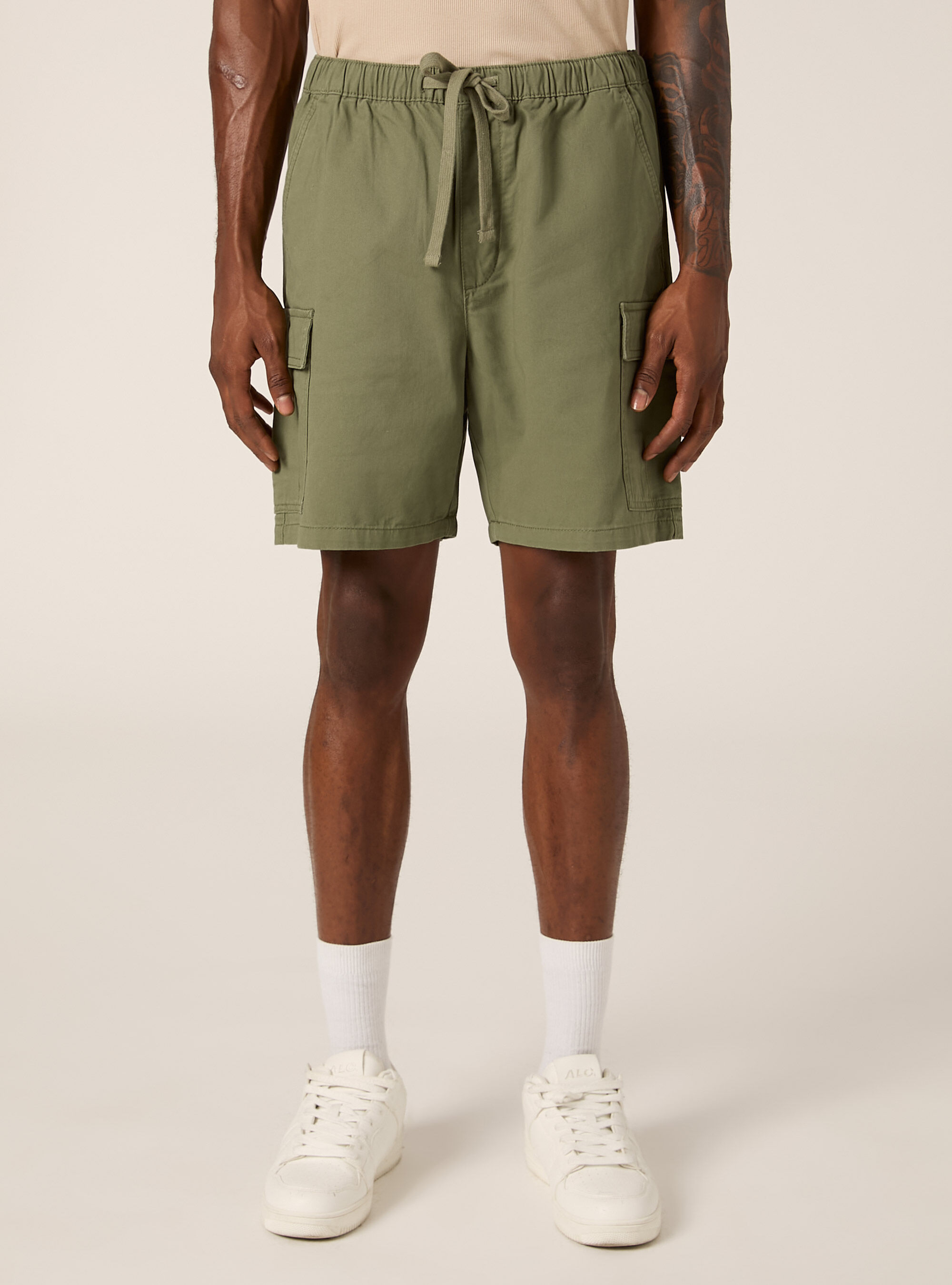 Cargo-Bermudashorts aus Twill mit Kordelzug