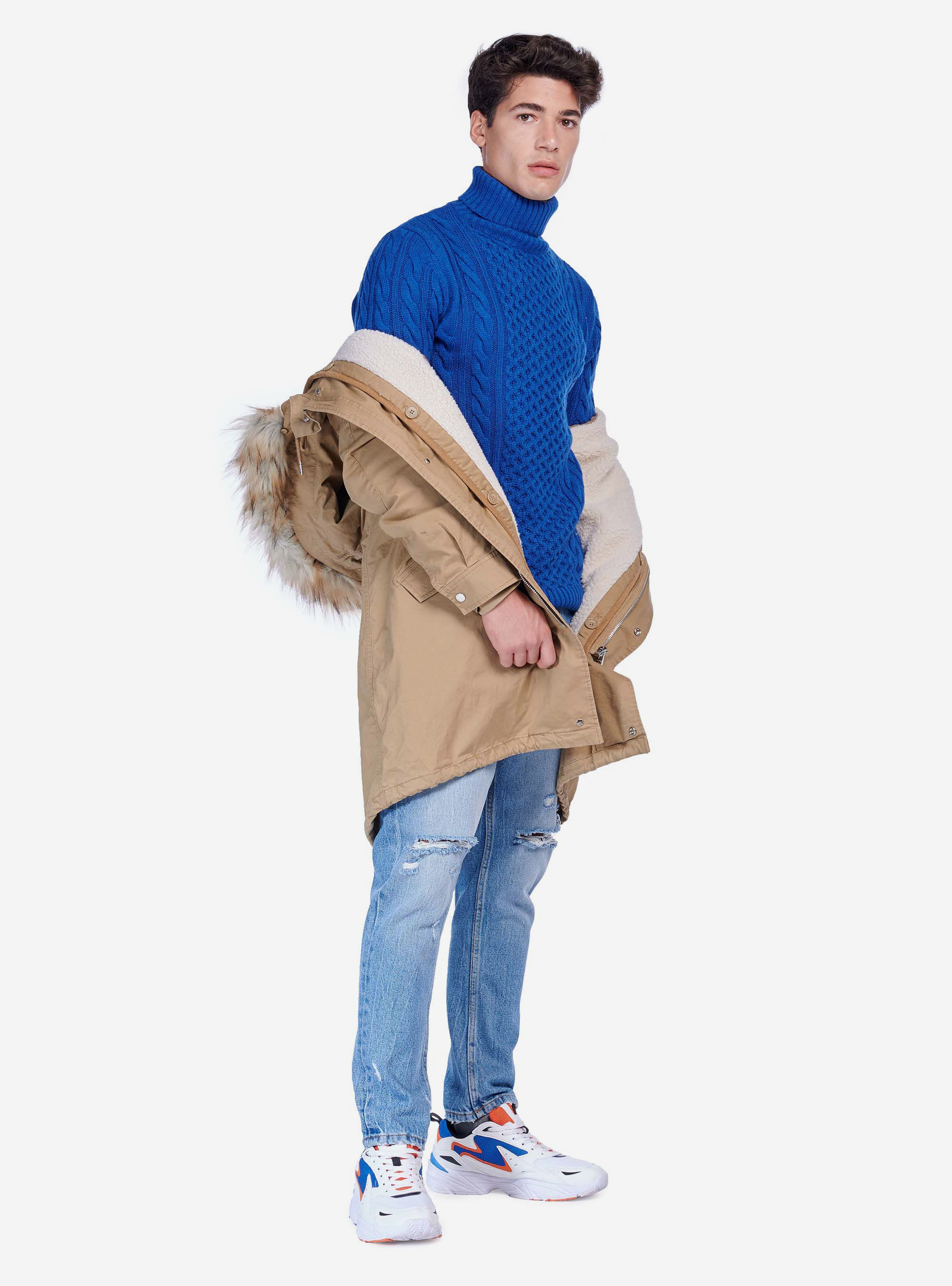 HIGH NECK PULLOVER, ROYALE