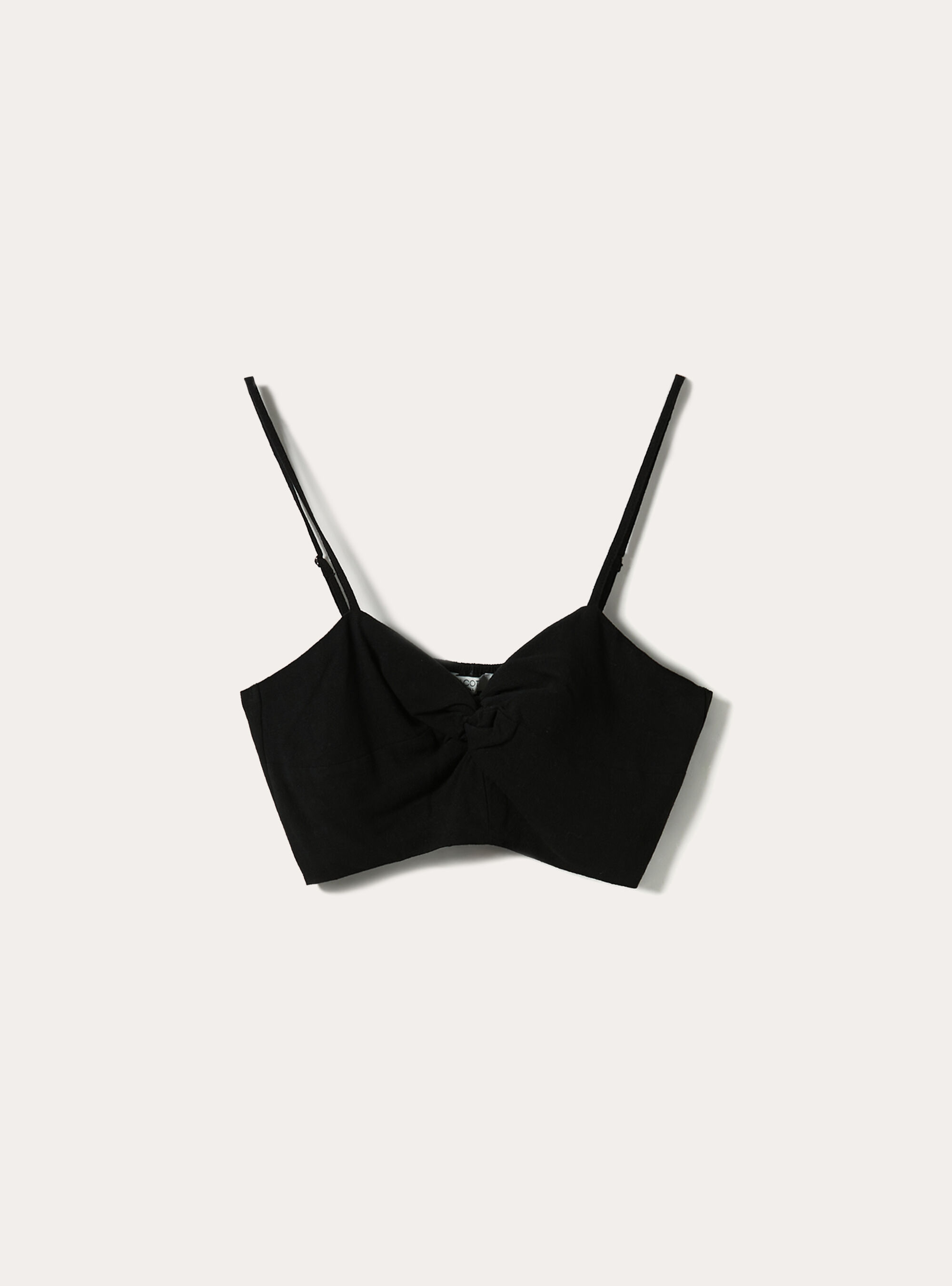 Bralette en lin avec noeud, BK1 BLACK