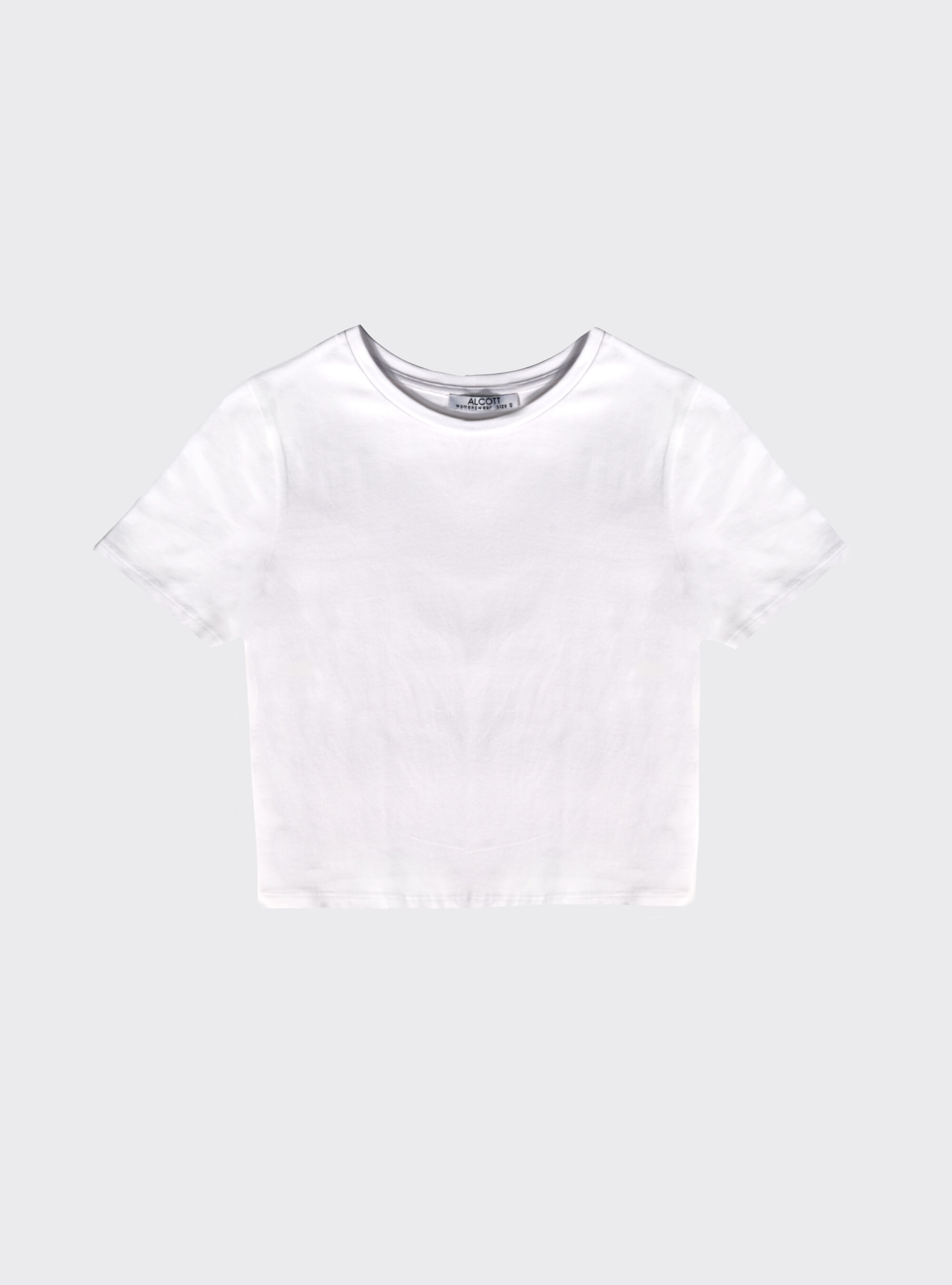 T-shirt elastica cropped, BLANCO