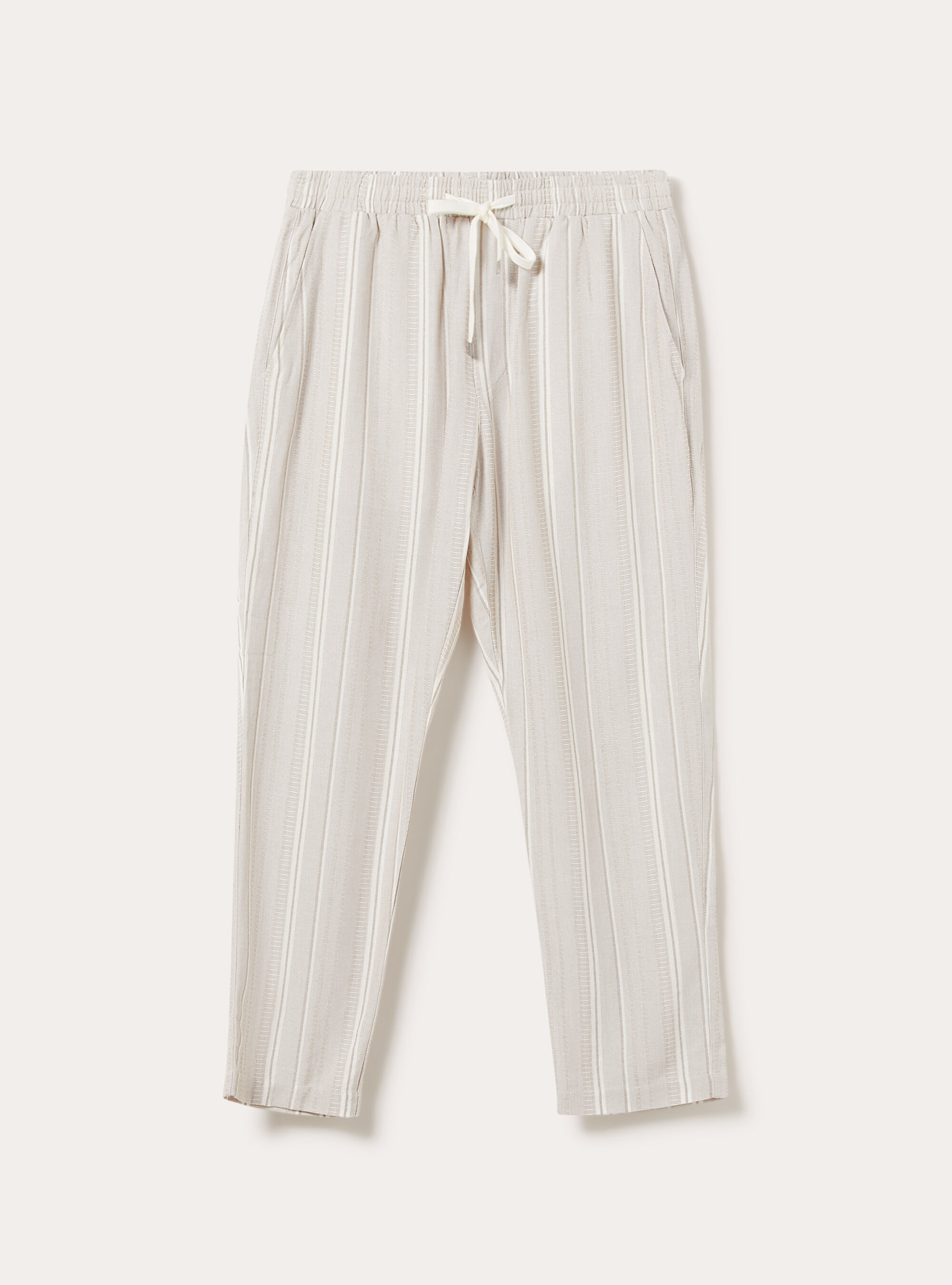 Pantaloni jogger in misto lino testurizzato, CR3 CREAM LIGHT