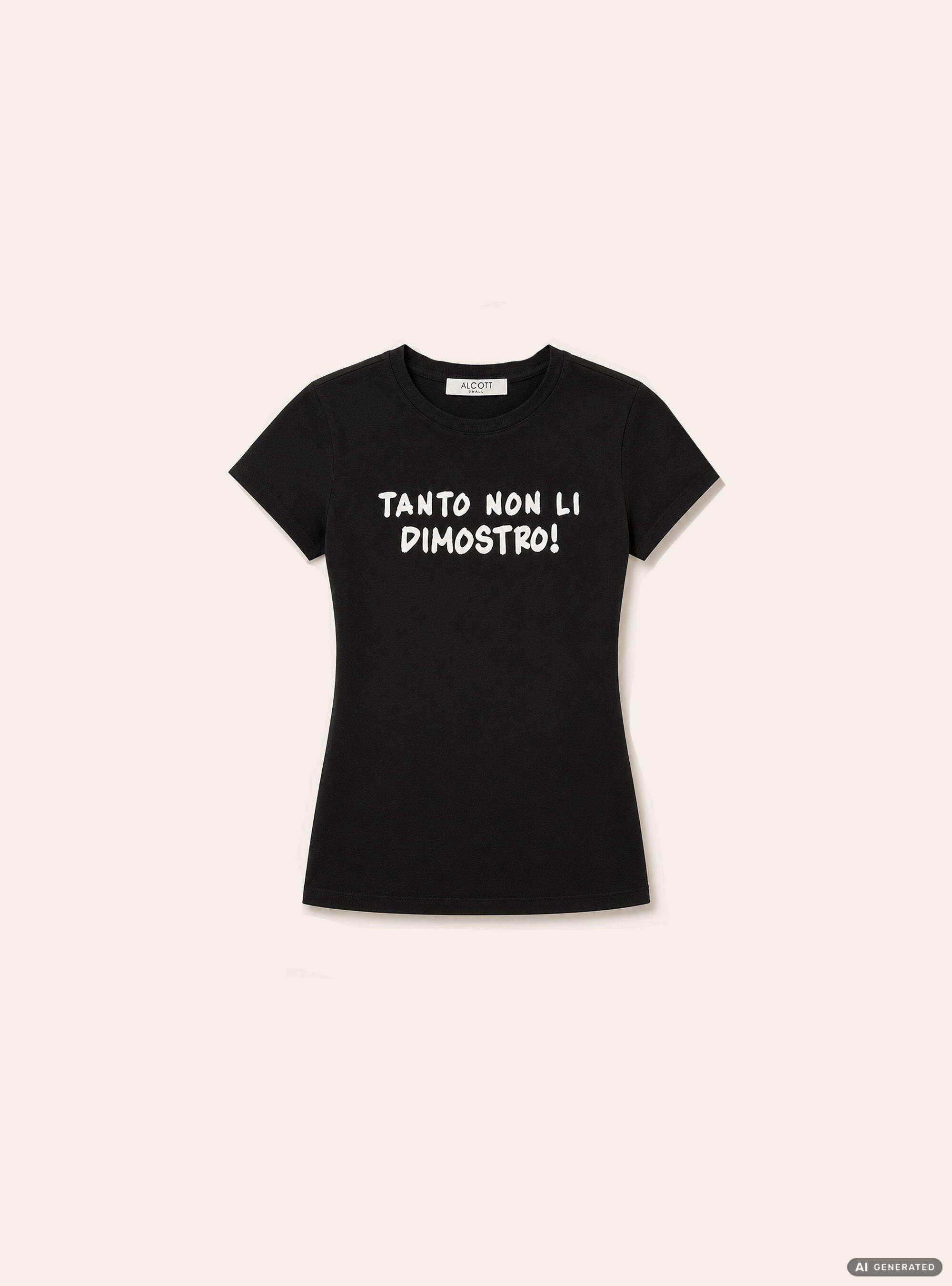 T-shirt regular con stampa "tanto non li dimostro", BK1 BLACK