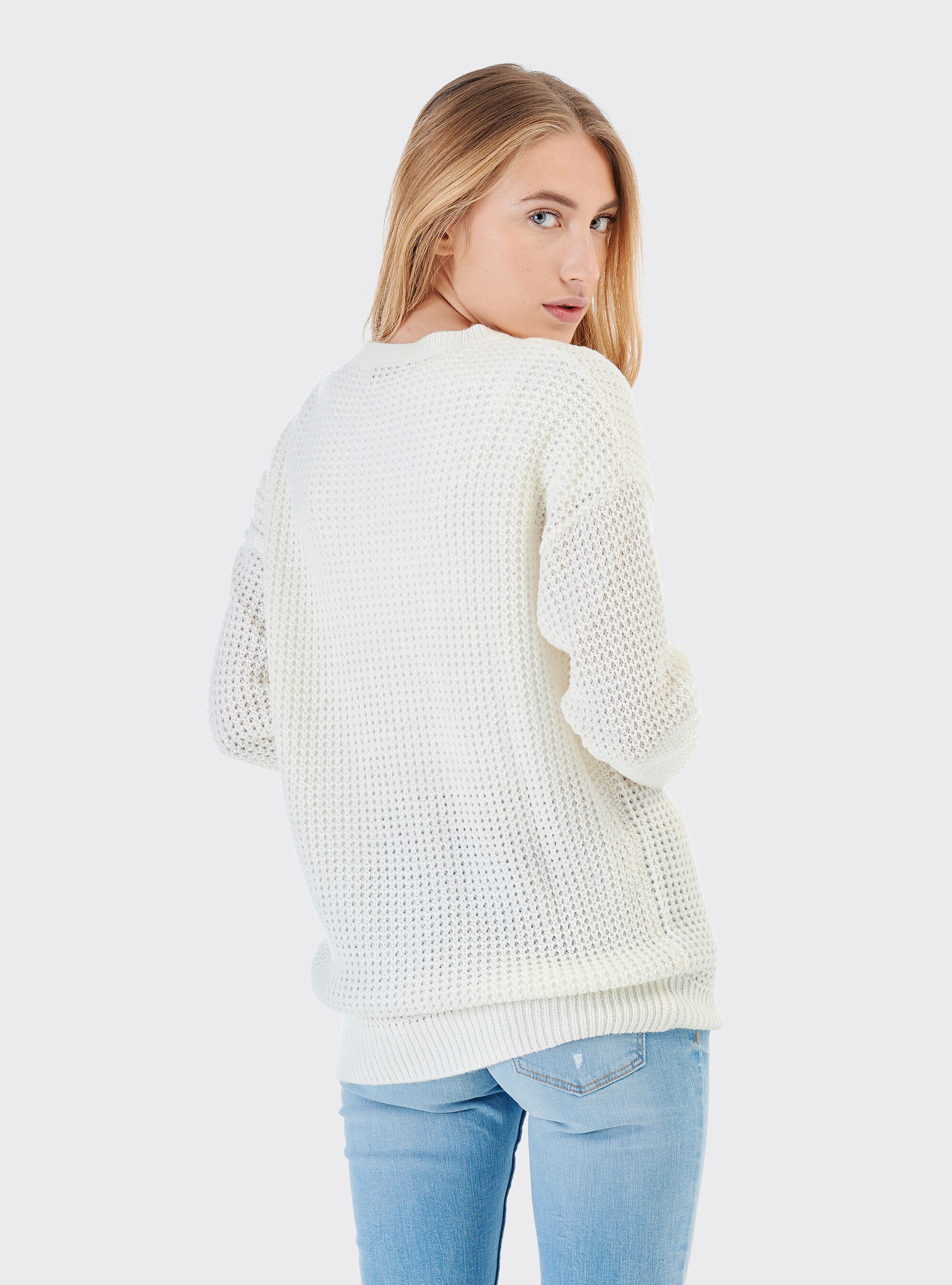 Oversized pullover, WHITE