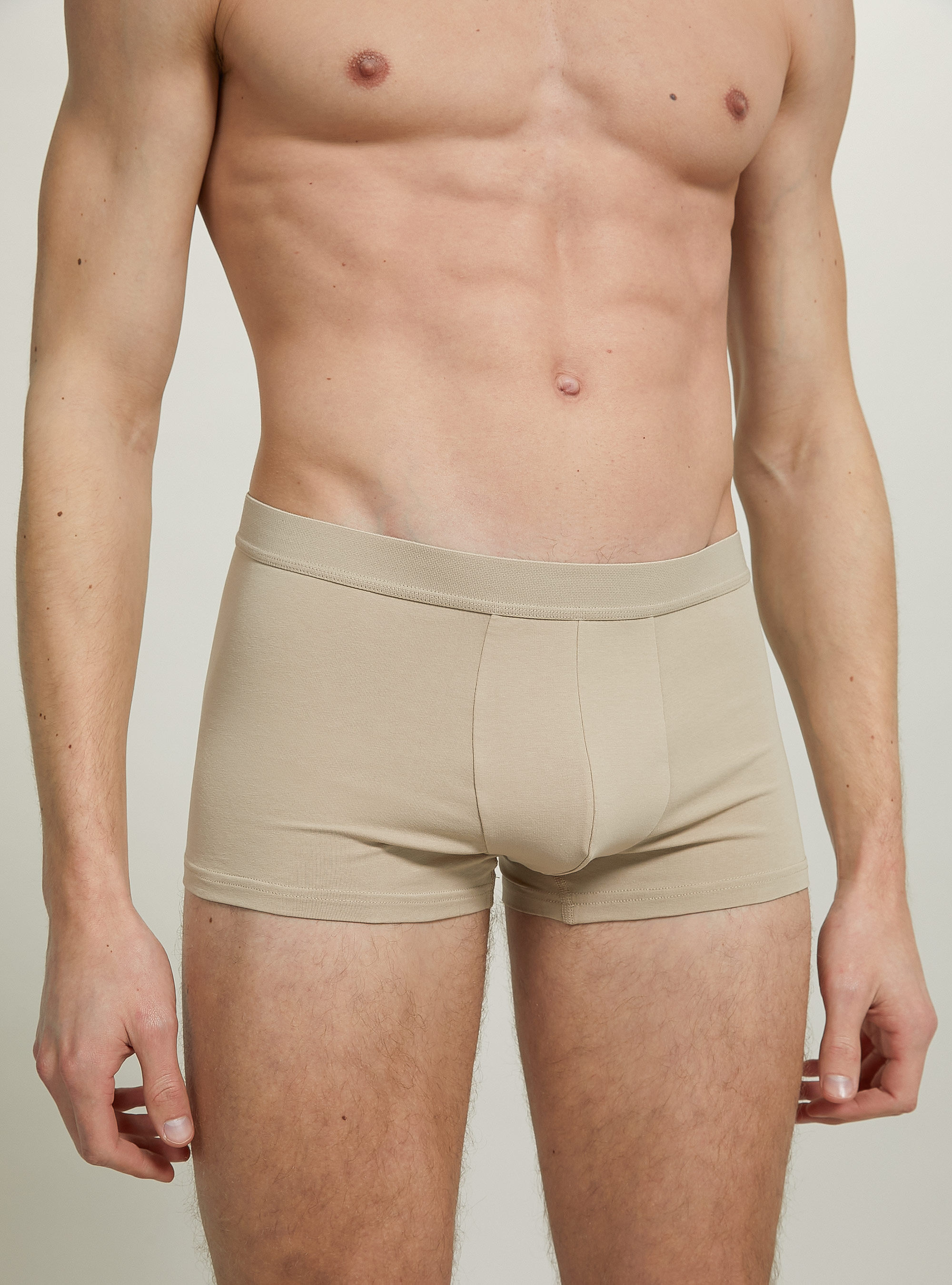 Set of 3 stretch cotton boxer shorts, BG2 BEIGE MEDIUM