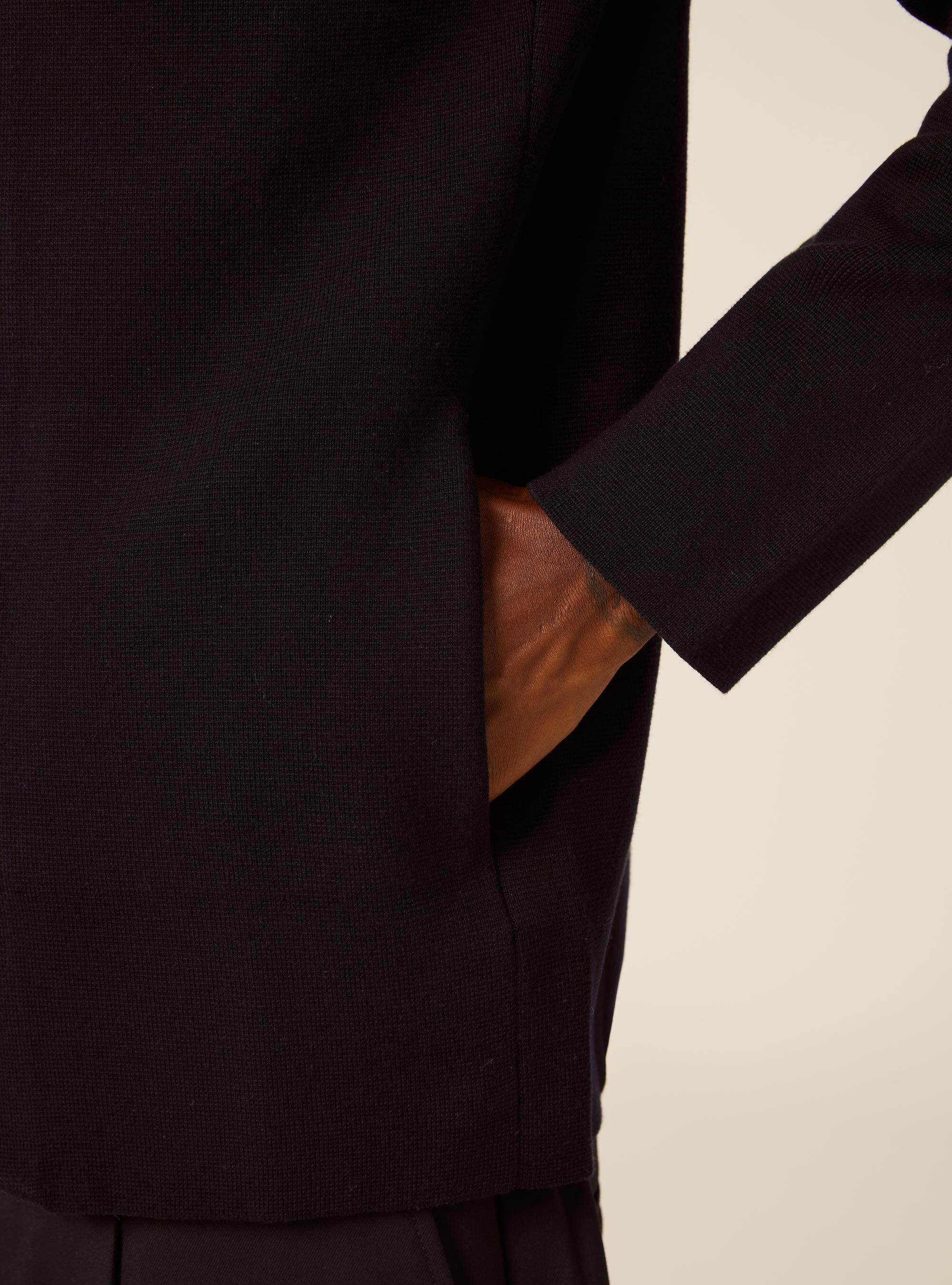 Giacca in maglia strutturata con colletto, NA1 NAVY DARK