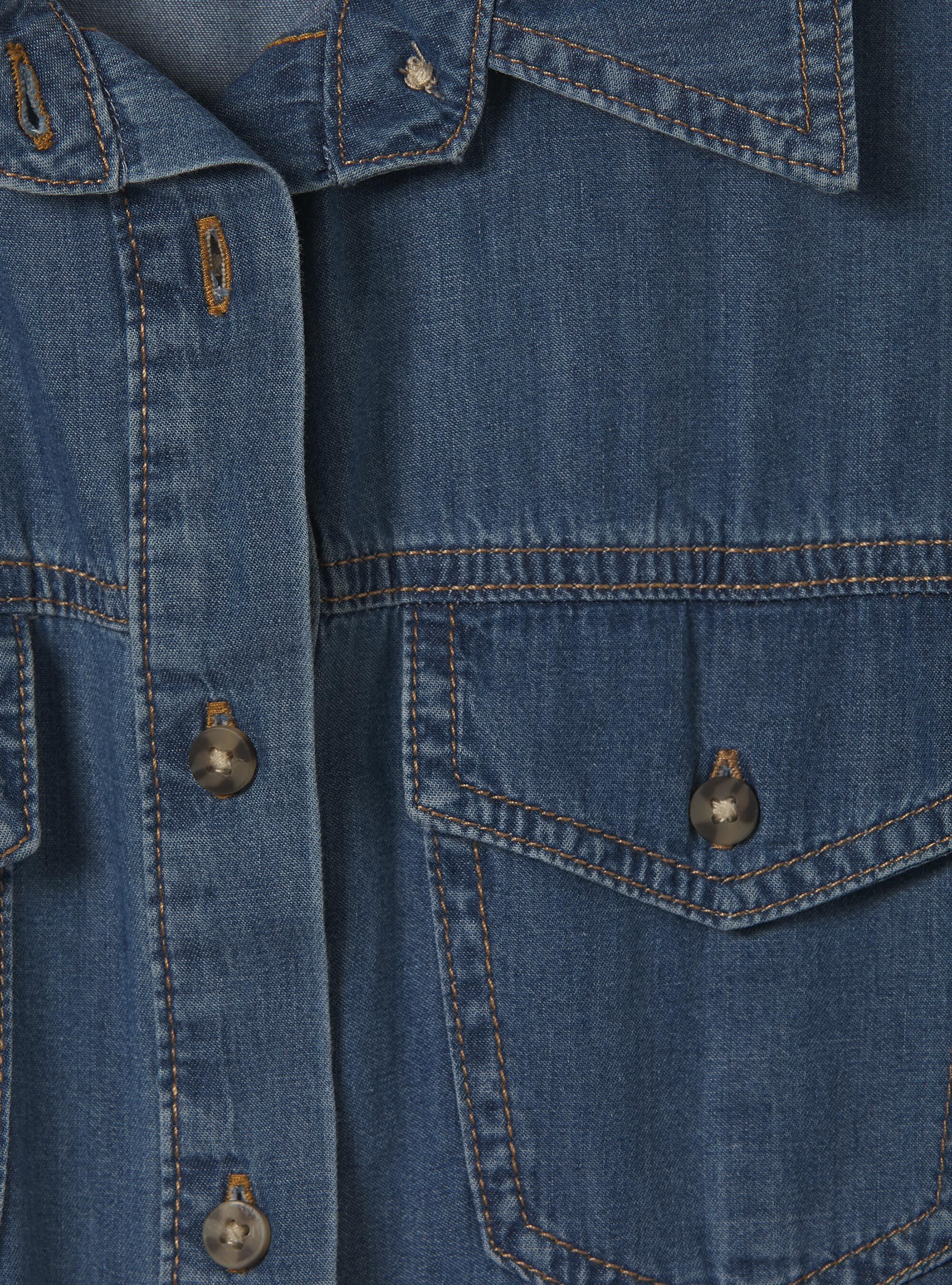 Hemdblusenkleid aus Denim, D003 MEDIUM BLUE