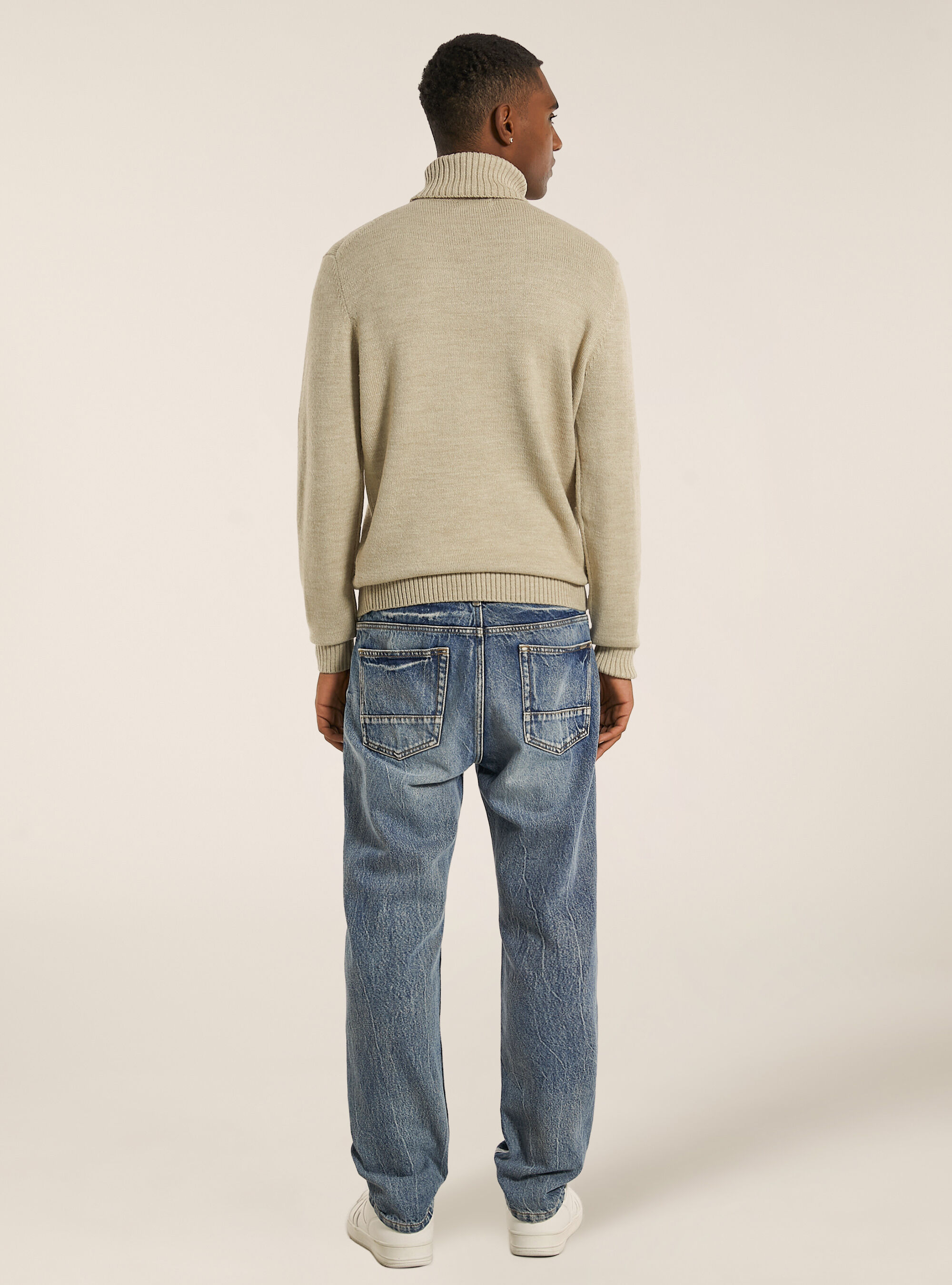 High-neck pullover, MBG2 BEIGE MEL MED