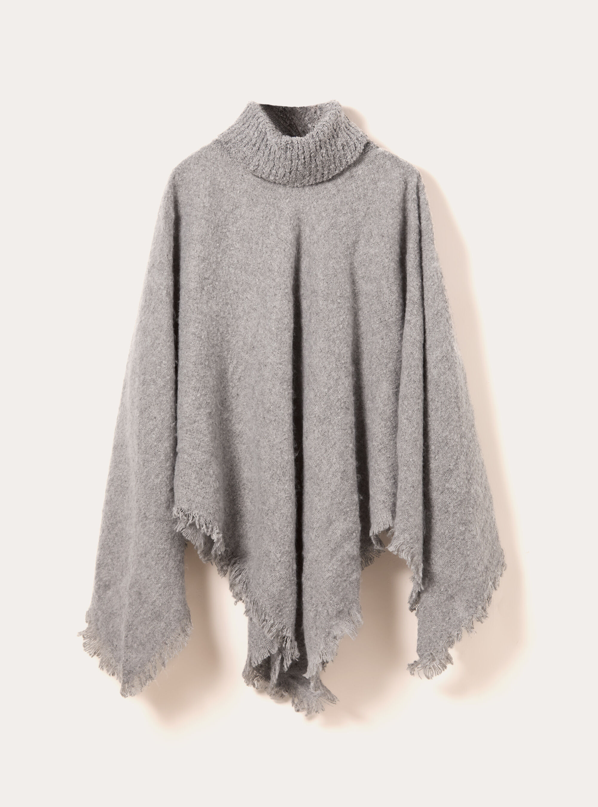 Poncho soft touch a collo alto, MGY2 GREY MEL MEDIUM