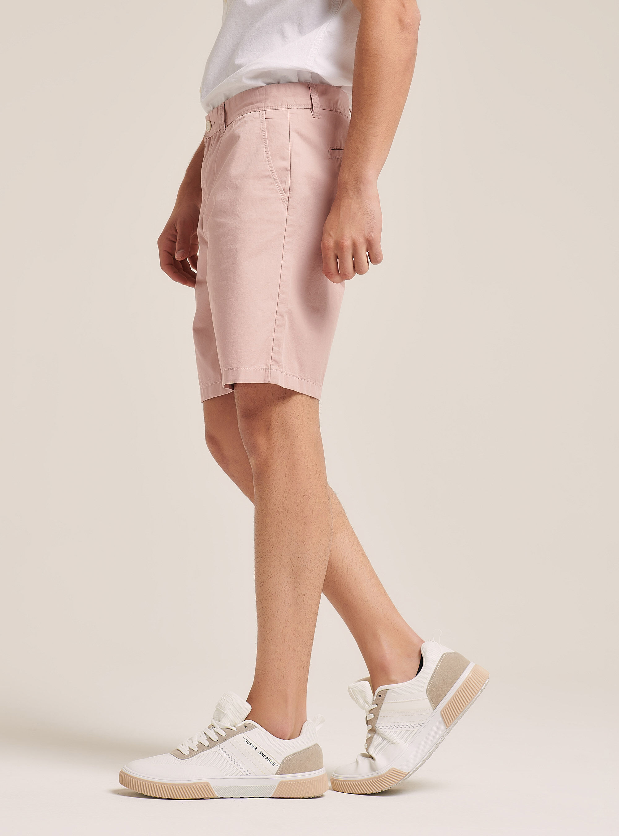 Plain twill Bermuda shorts, C514 PINK