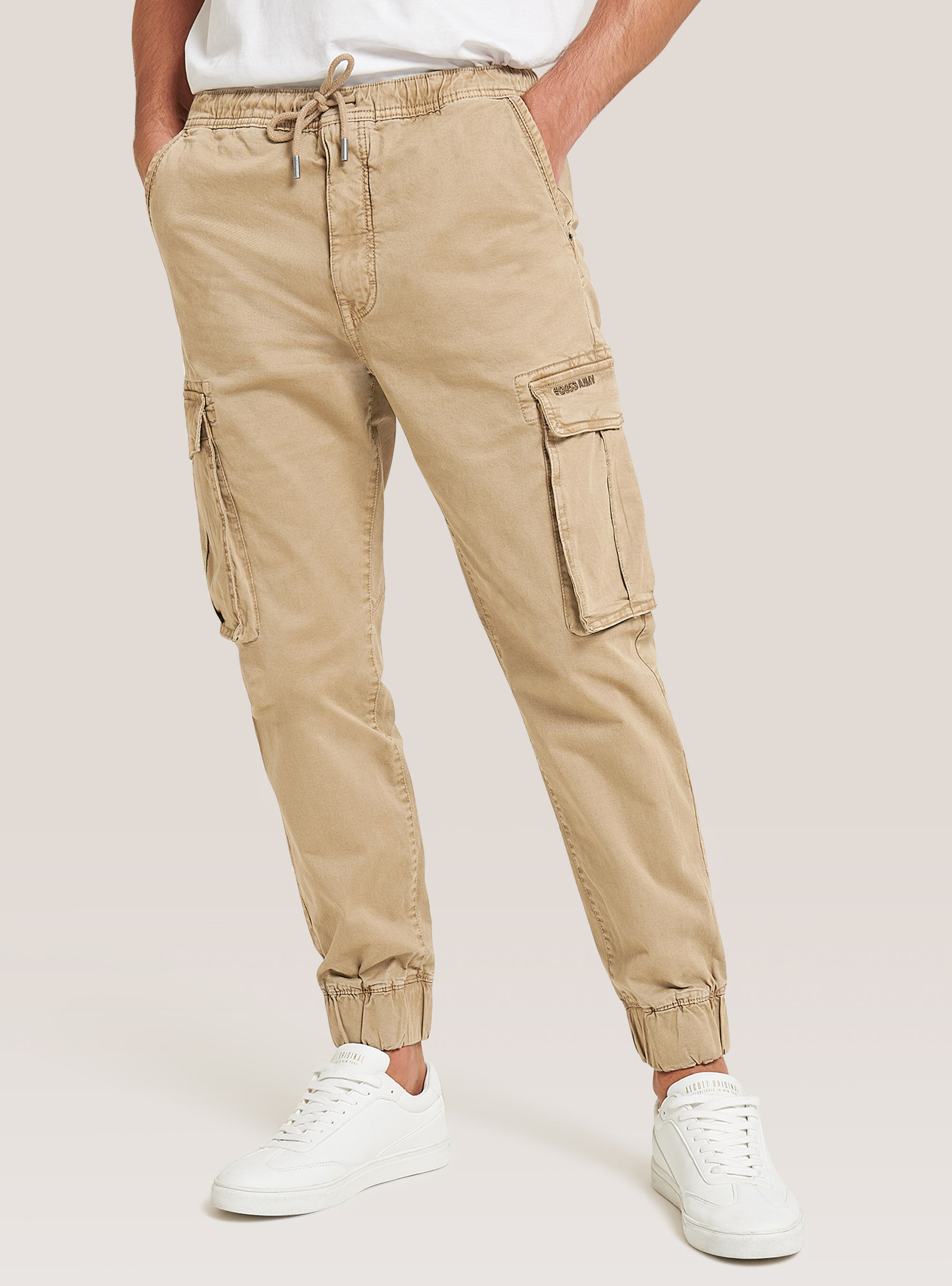 Beige cargo joggers sale